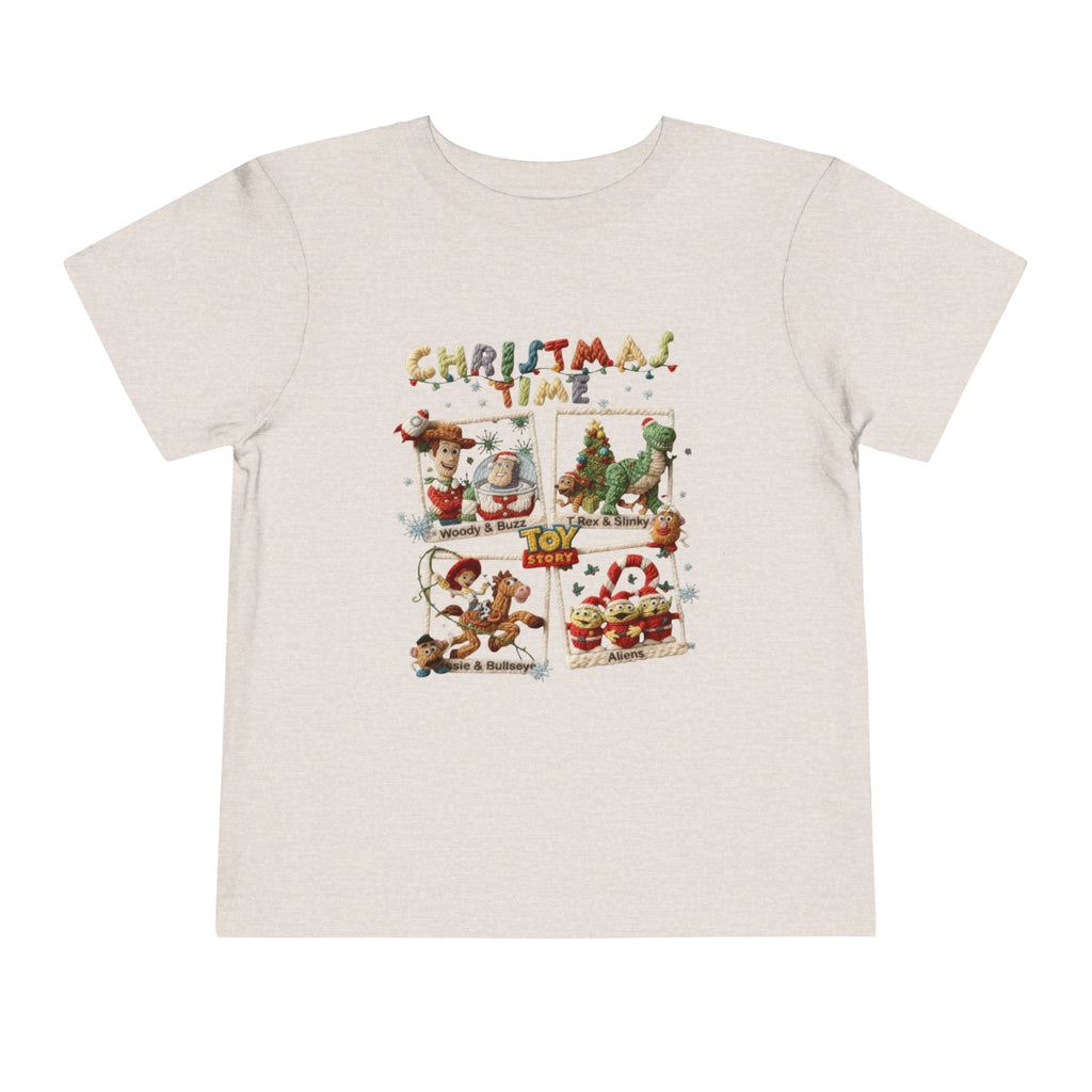 Christmas Time Toddler Tee  Cute Holiday Toy & Santa Print