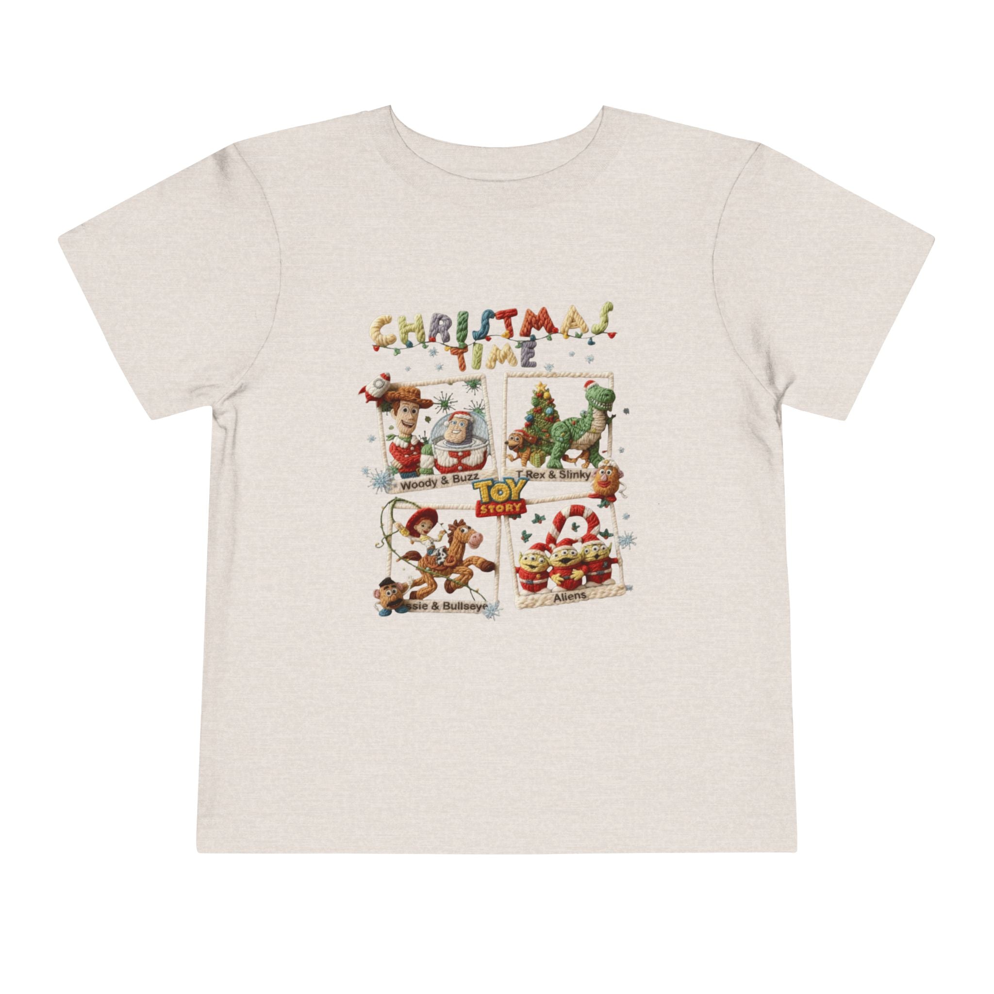 Christmas Time Toddler Tee  Cute Holiday Toy & Santa Print