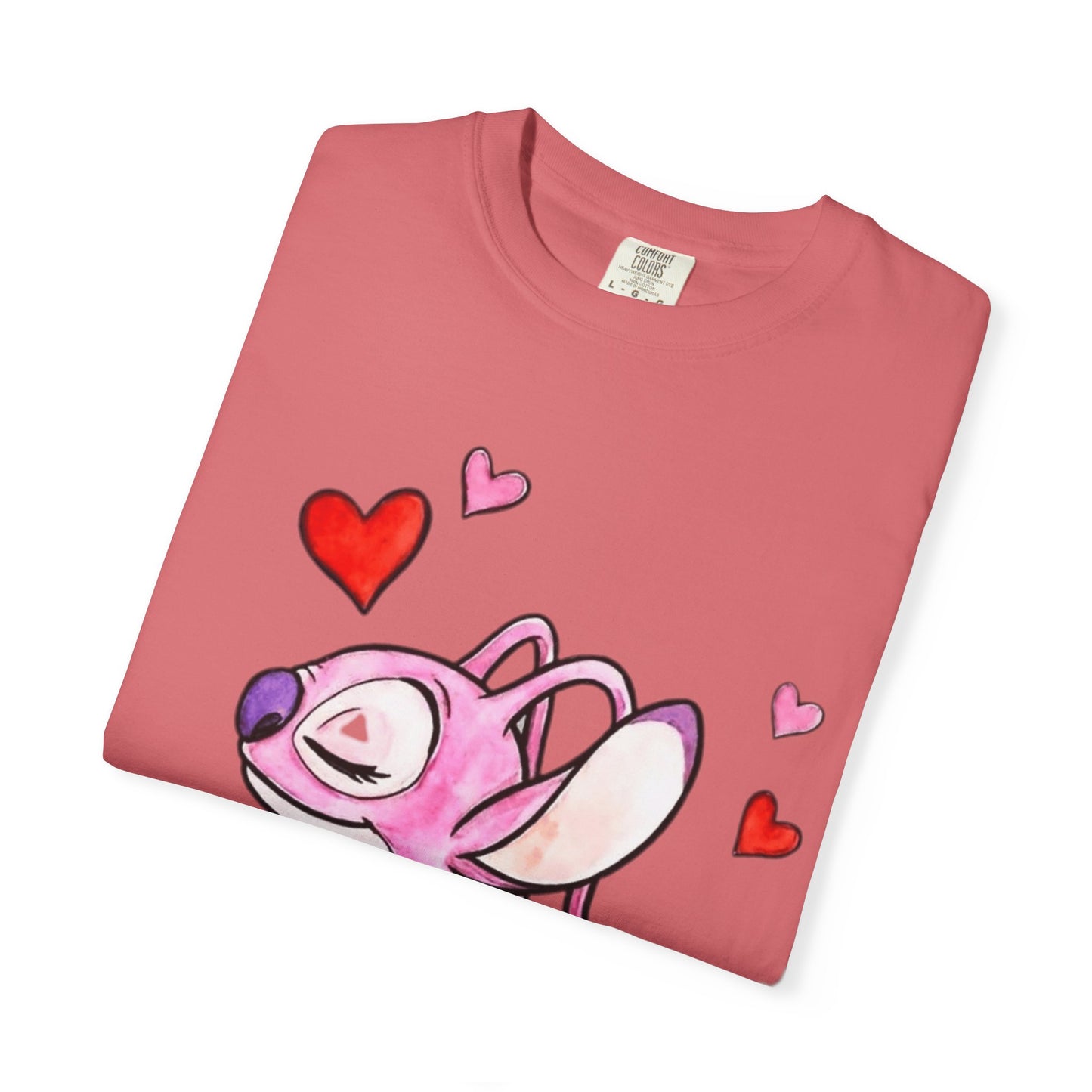 T-Shirt — Cute Pink Cartoon Creature with Hearts | Valentine’s Gift Tee