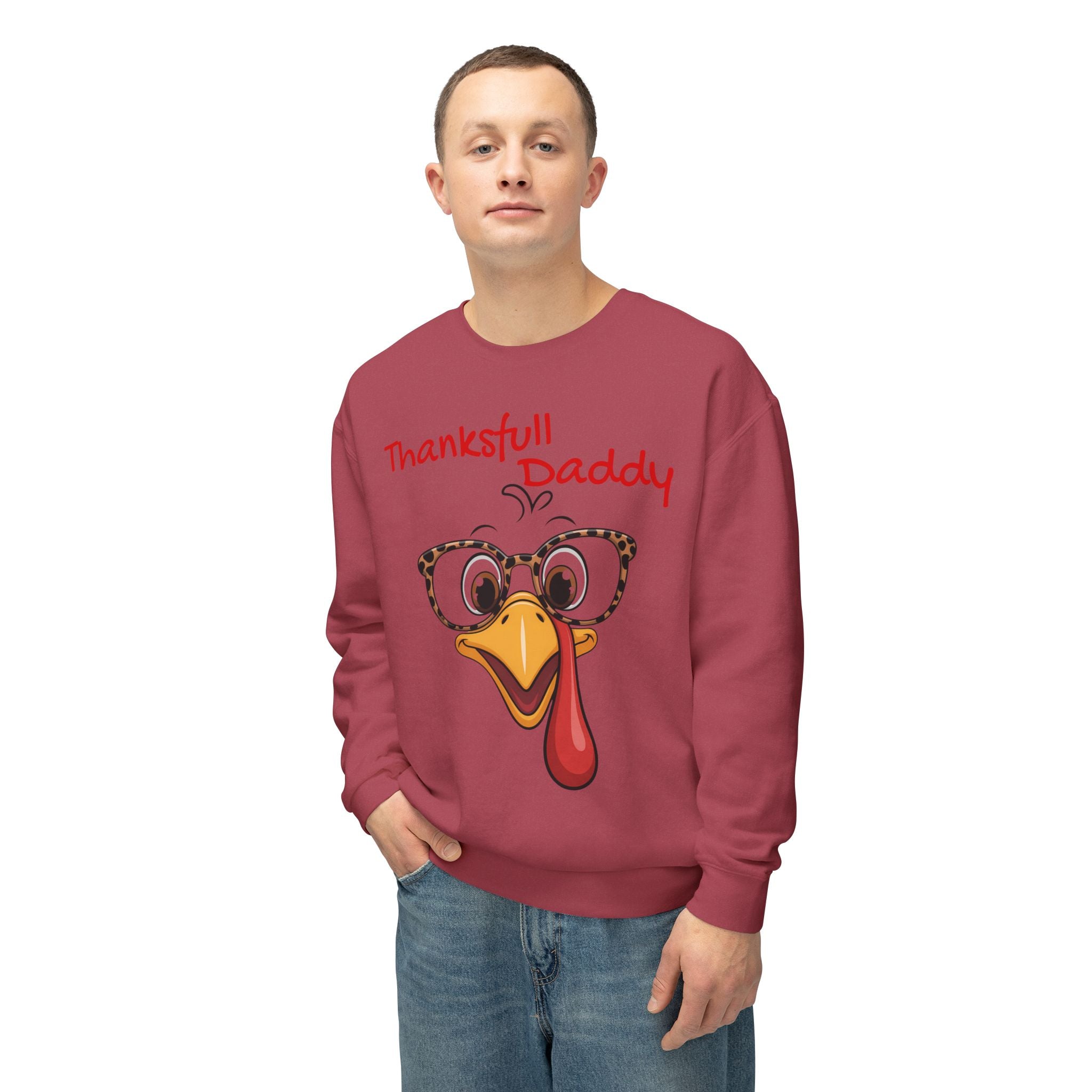 Thanksgiving Turkey 'Thankstfull Daddy' Crewneck Sweatshirt Fall T-Shirts and Sweatshirts Collection