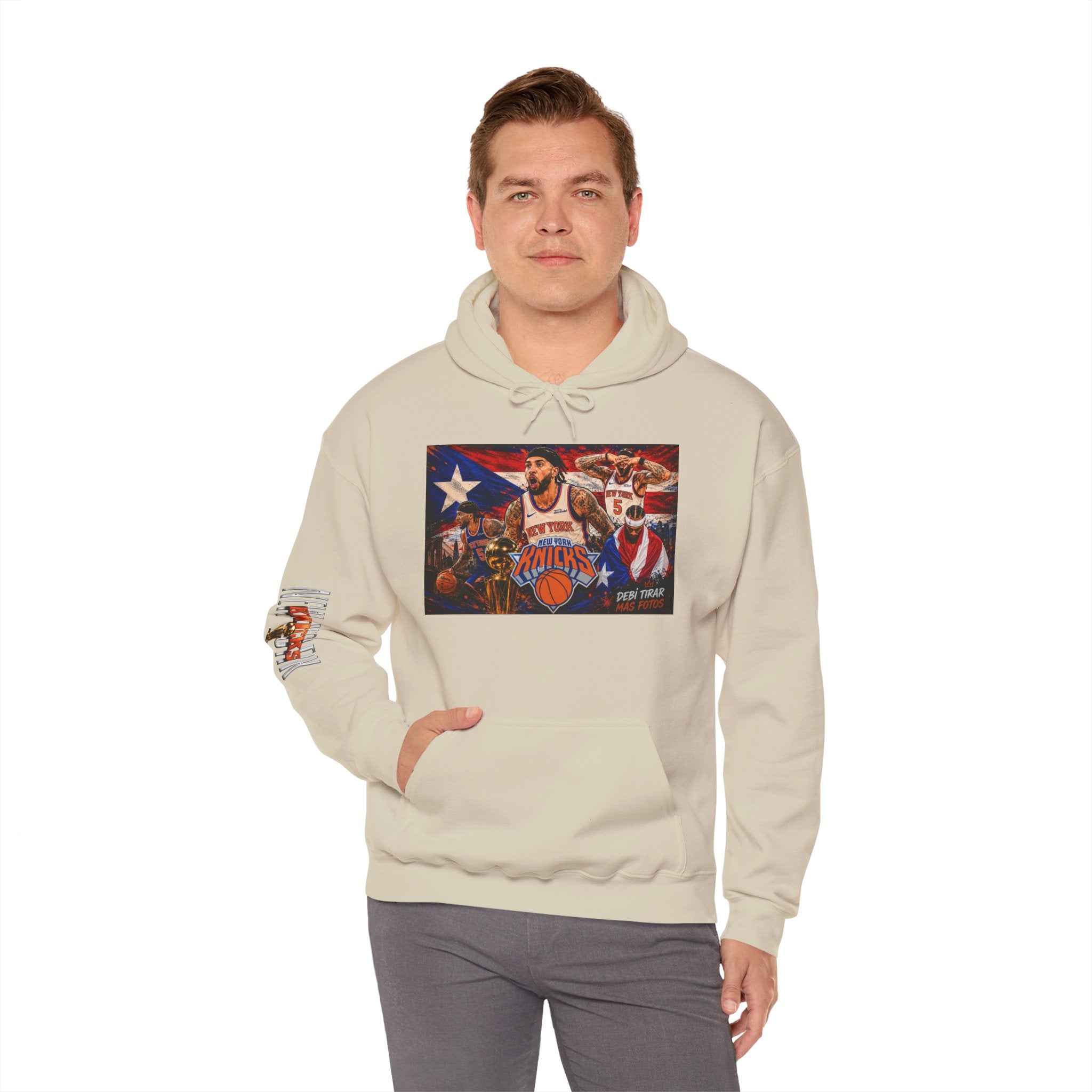 NY-K Retro Player Collage Hoodie — Basketball Fan Sweatshirt