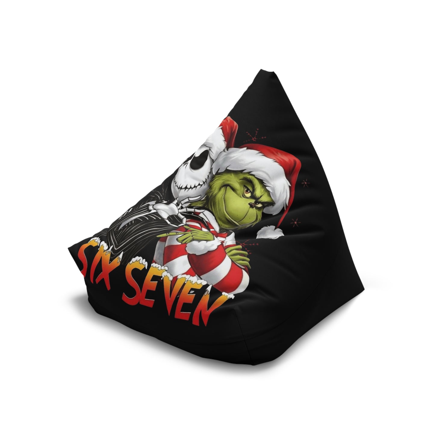 Grinch x Jack Skellington Holiday Bean Bag Cover — "Six Seven" Christmas Lounge Chair