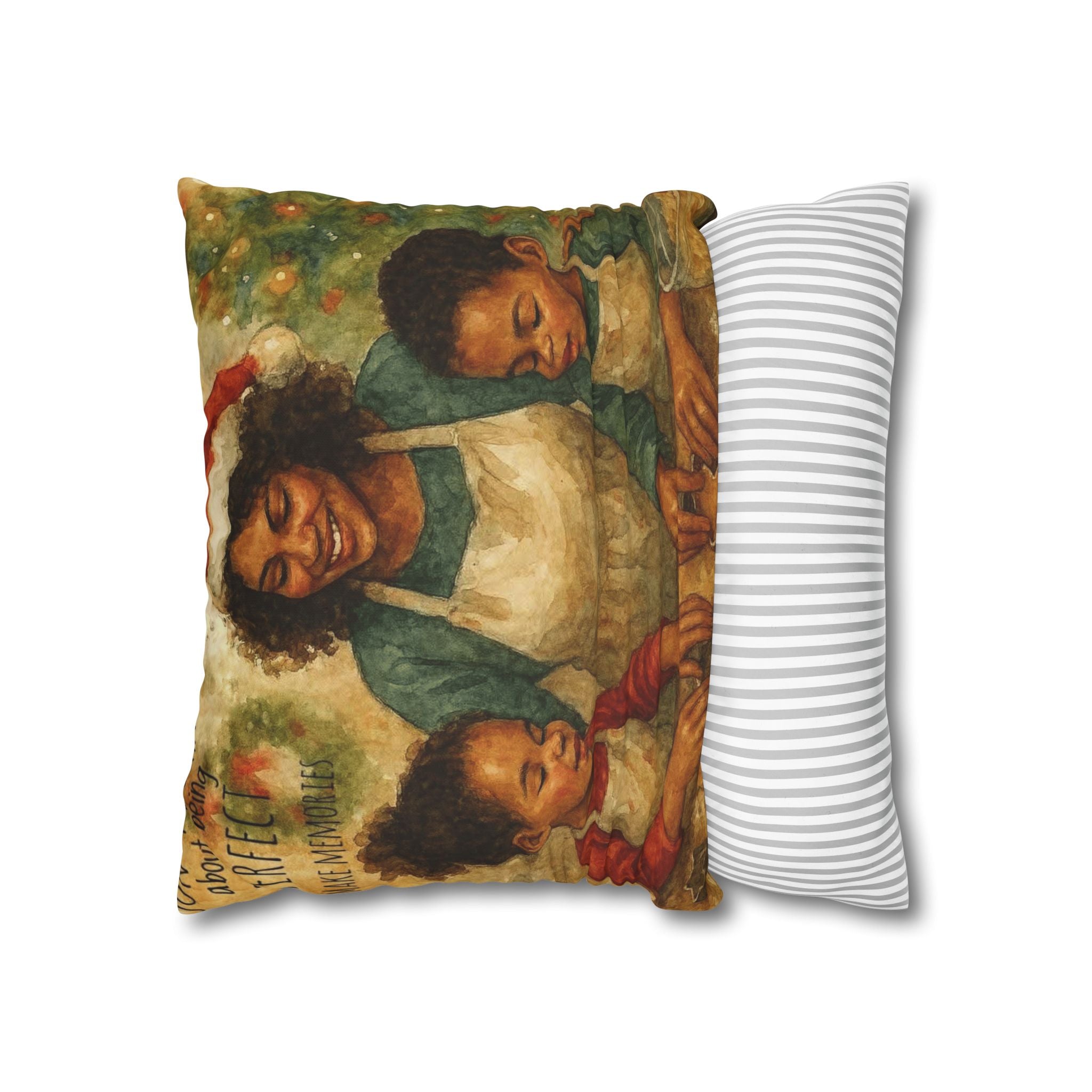 Holiday Baking Family Pillowcase — Square Decorative Throw Pillow