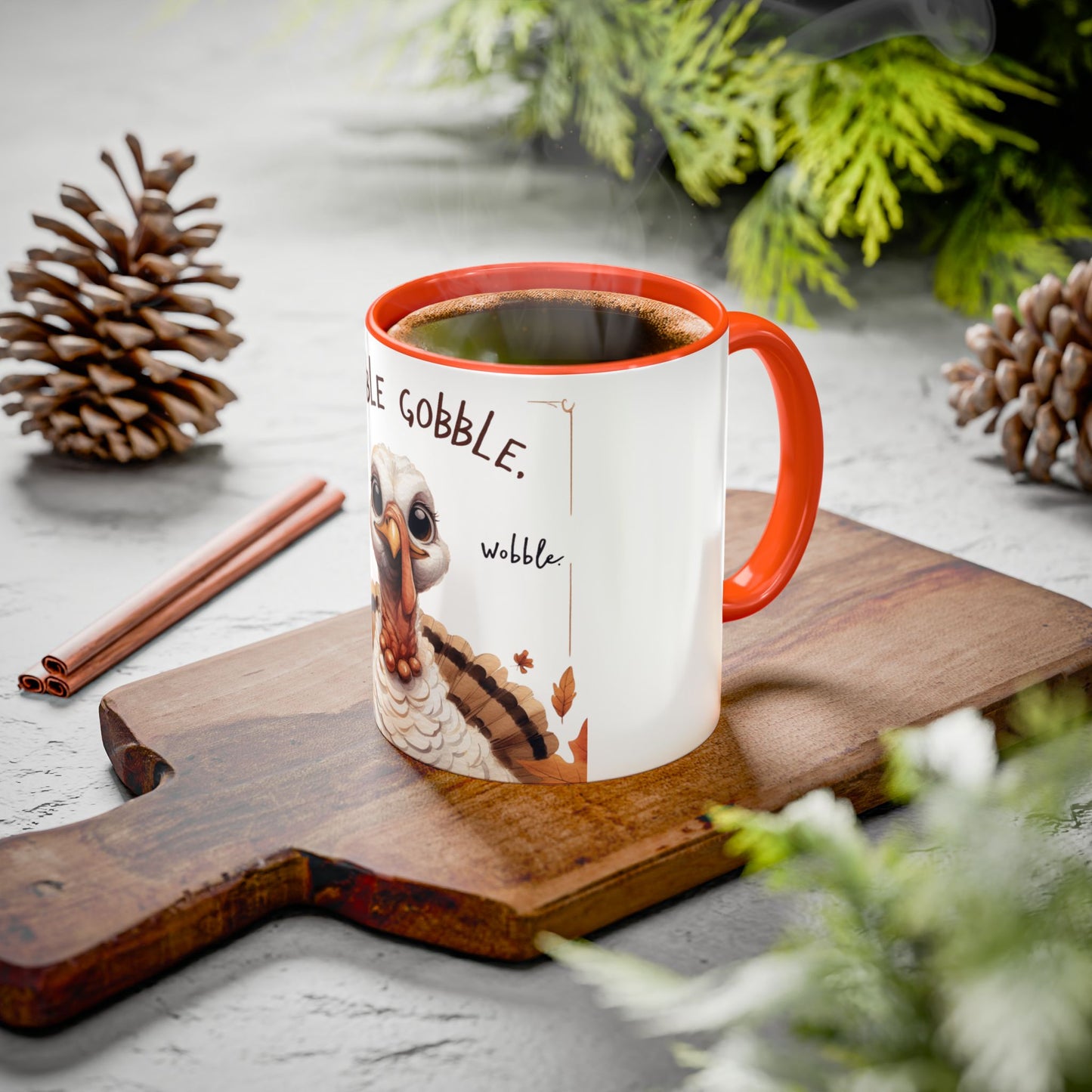 Mix cozy, aesthetic, and autumn-inspired sayings 🍁 Whimsical Thanksgiving Mug - Gobble Gobble Design