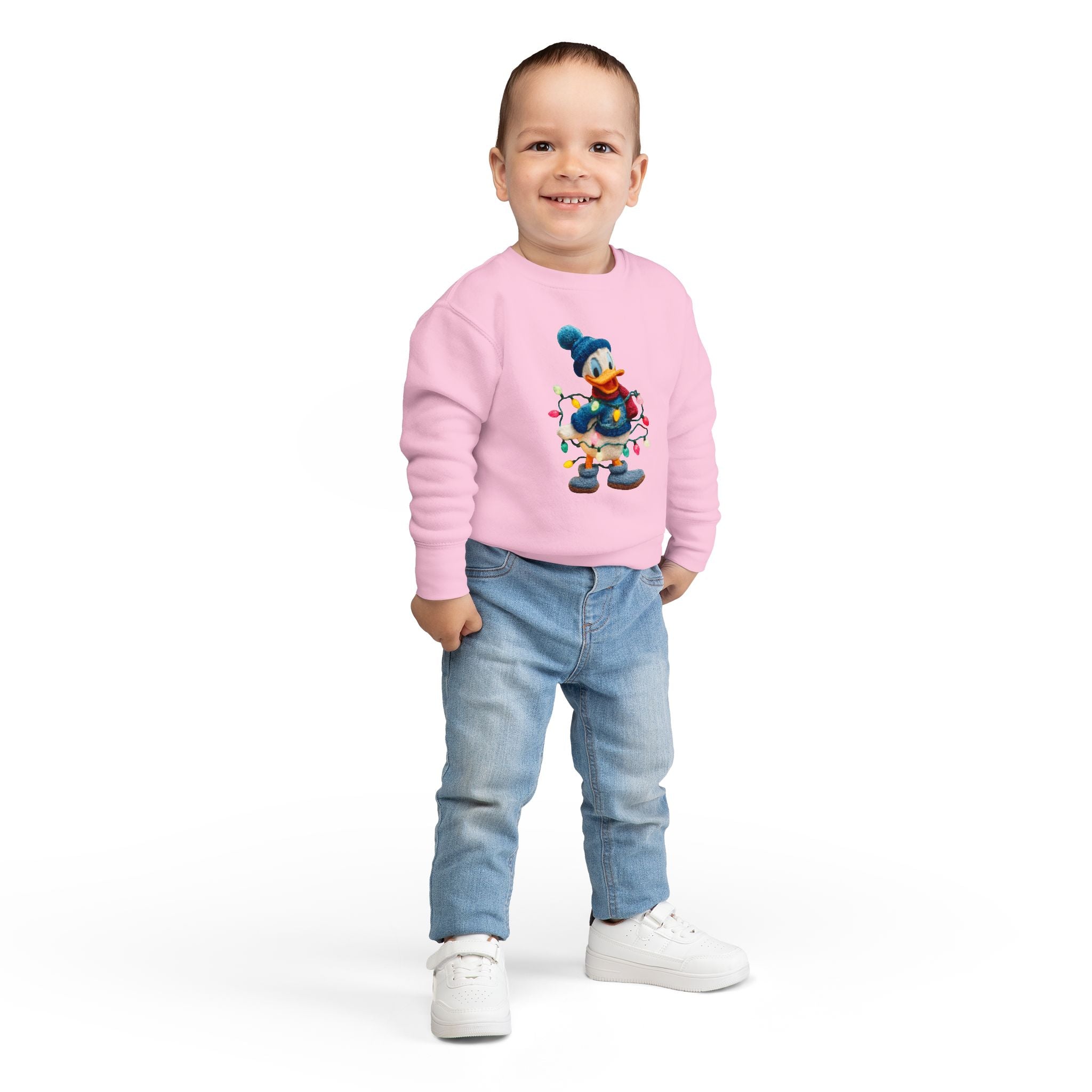 Toddler Sweatshirt  Festive Donald Duck Holiday Lights Pullover
