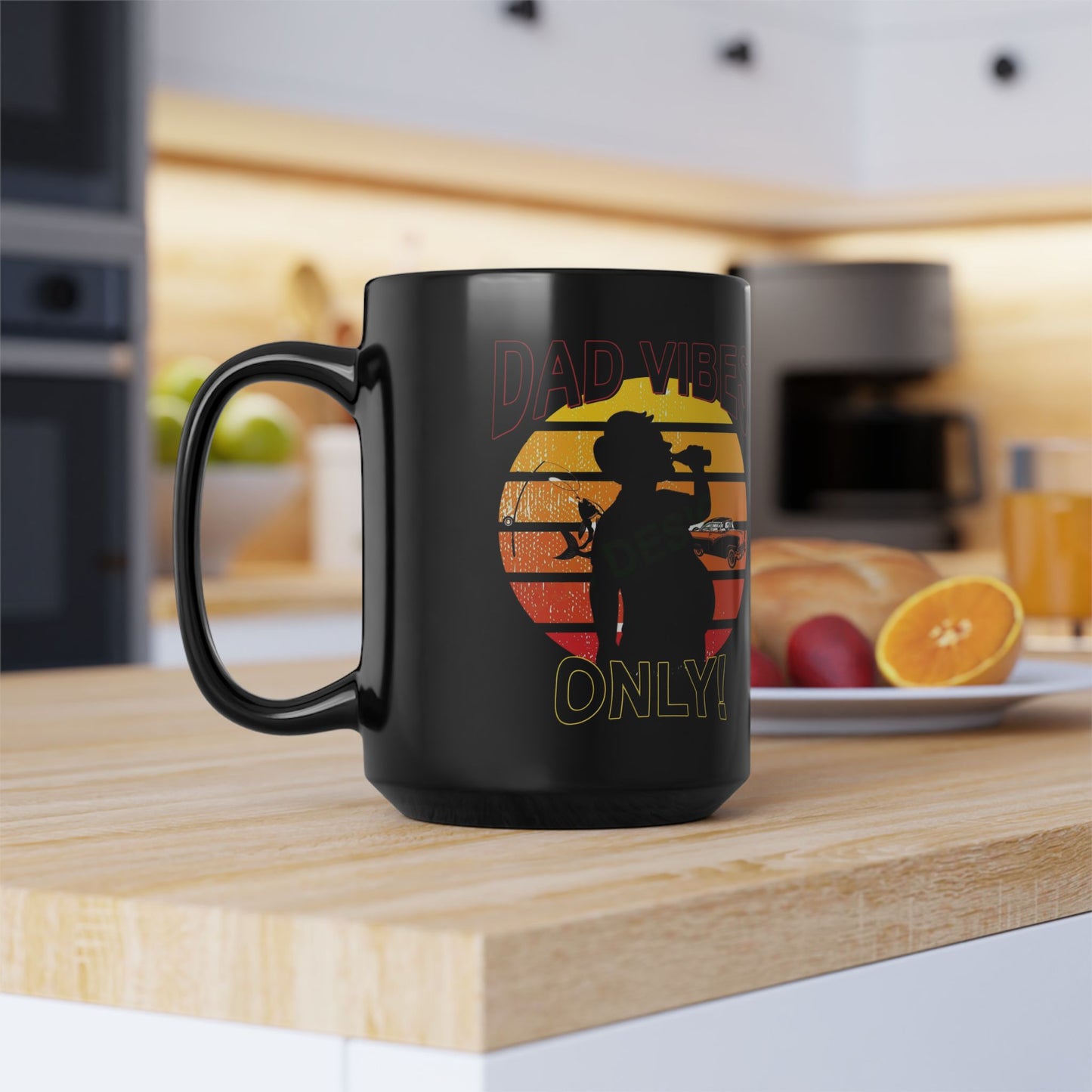 Retro Dad Vibes Only Mug Fun Gift for Dads Cool Coffee Mug Perfect for Father's Day