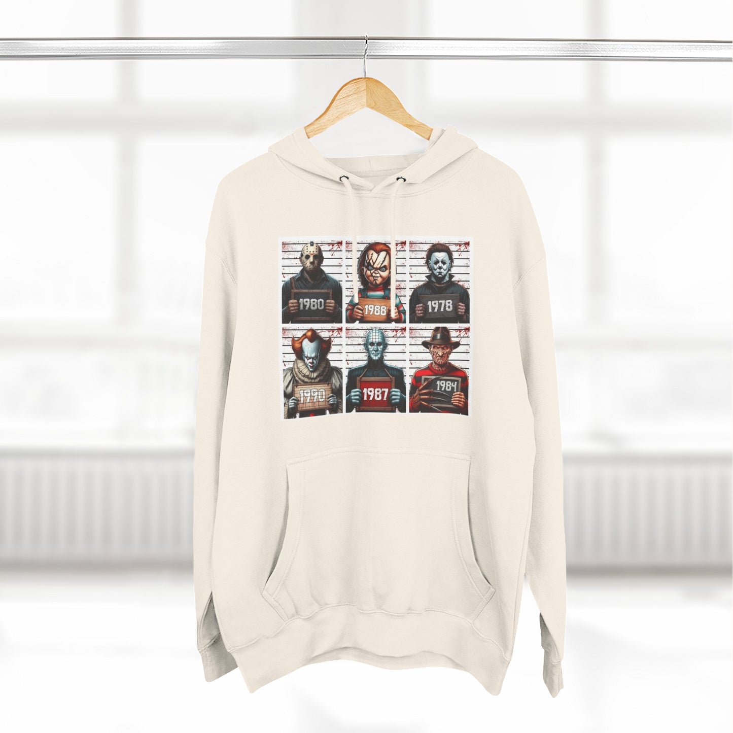 Spooky Vibes Only Halloween Sweater Retro Horror Movie Three-Panel Fleece Hoodie, Halloween Gift, Cozy Sweatshirt, Movie Lover Apparel, Vintage Movie Merchandise