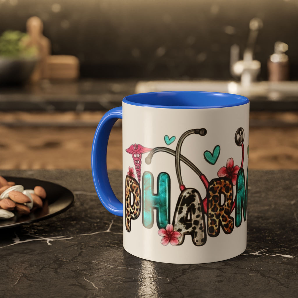 Pharmacy Nurse Coffee Mug — Cute Leopard & Teal Medical Design (11oz/15oz)Christmas mug for all healthcare heroes