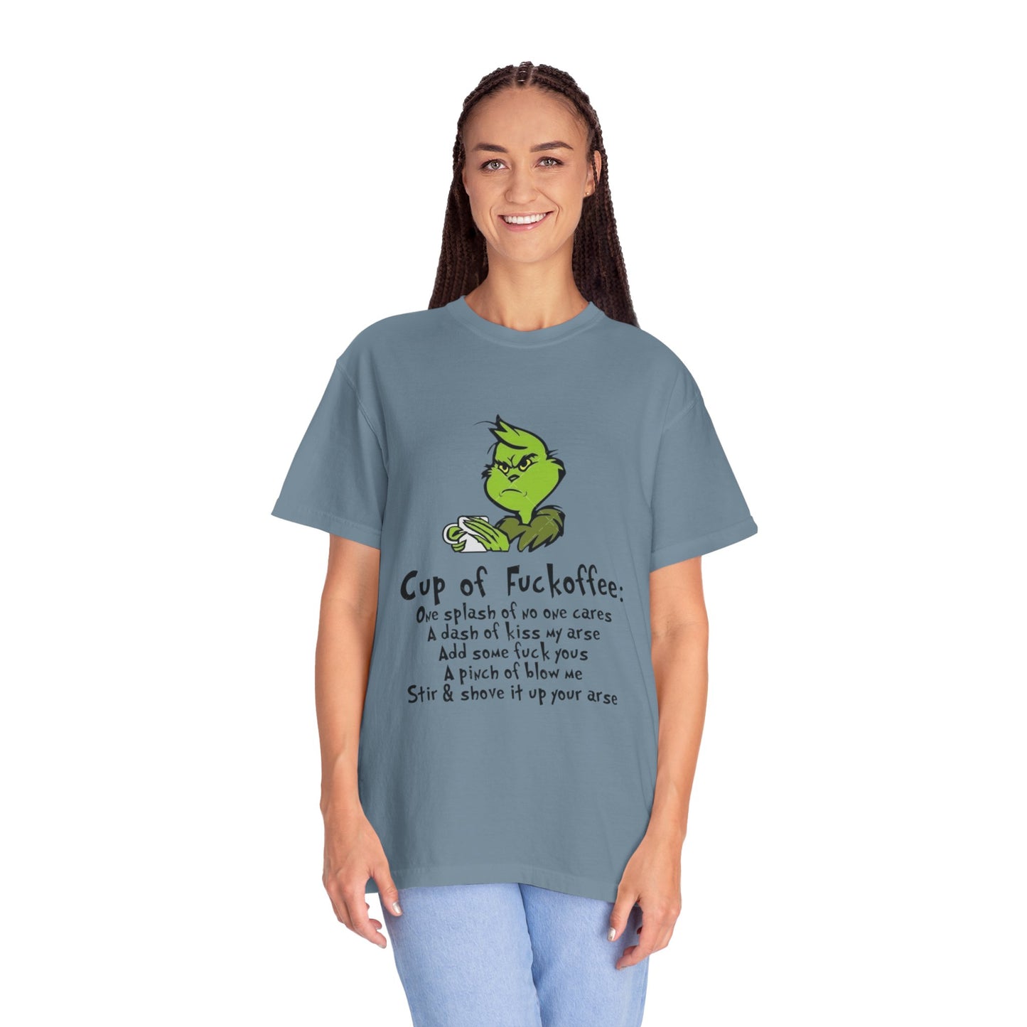 Holiday Graphic Tees  Cozy Festive Wear Funny Grinch-Inspired Unisex T-Shirt Cup of Fuckoffee