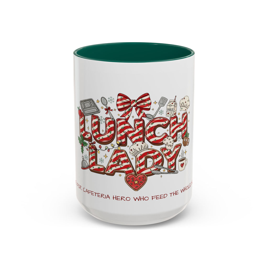 Lunch Lady Mug "Cafeteria Hero Who Feeds the Whole School With Love" | 11oz/15oz Gift  School Staff Christmas Mug Collection