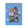 Holiday Eeyore Velveteen Plush Blanket — Cute Christmas Knit-Style Design