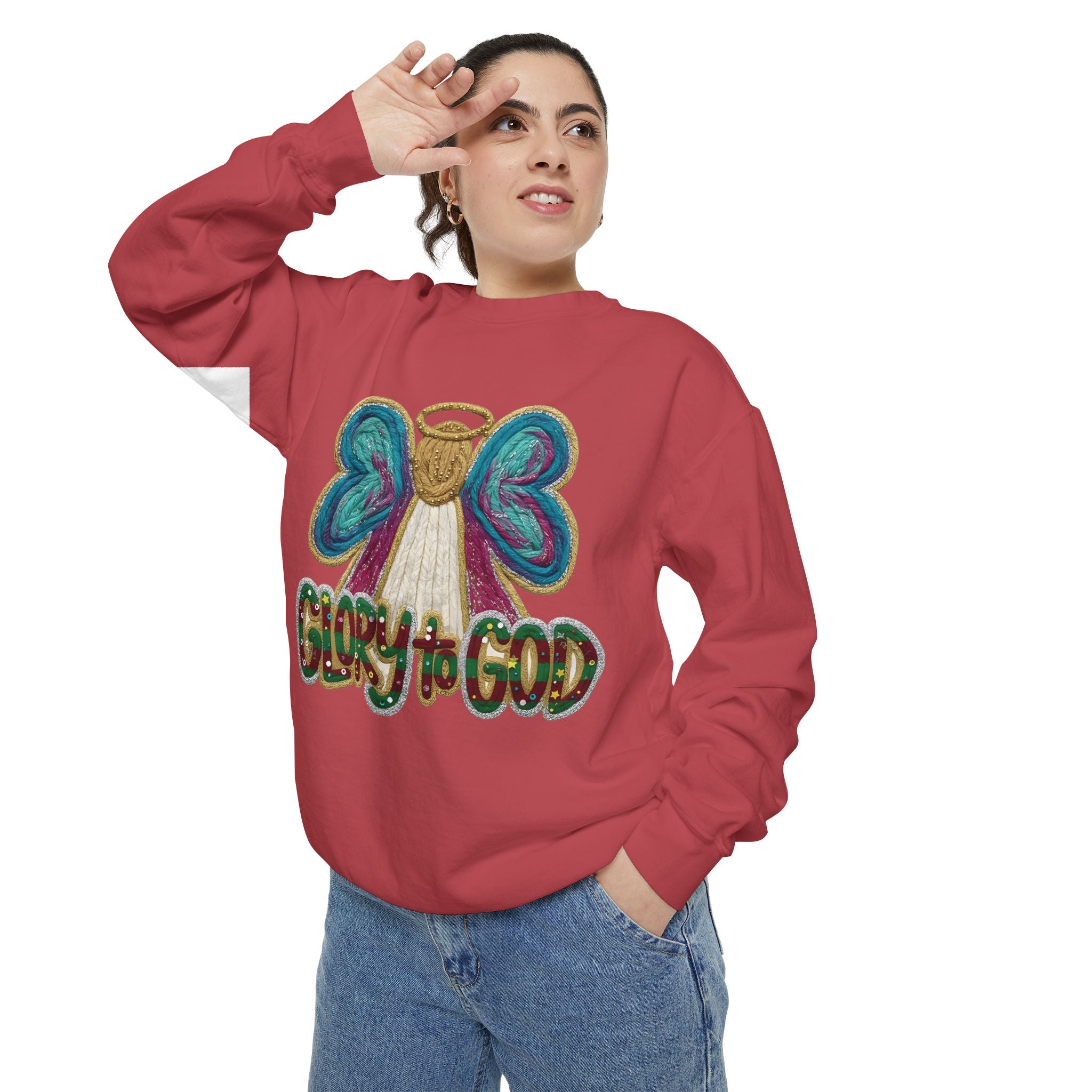 Glory to God Angel Sweatshirt Christmas Holiday Collection  Festive T-Shirt & Sweater