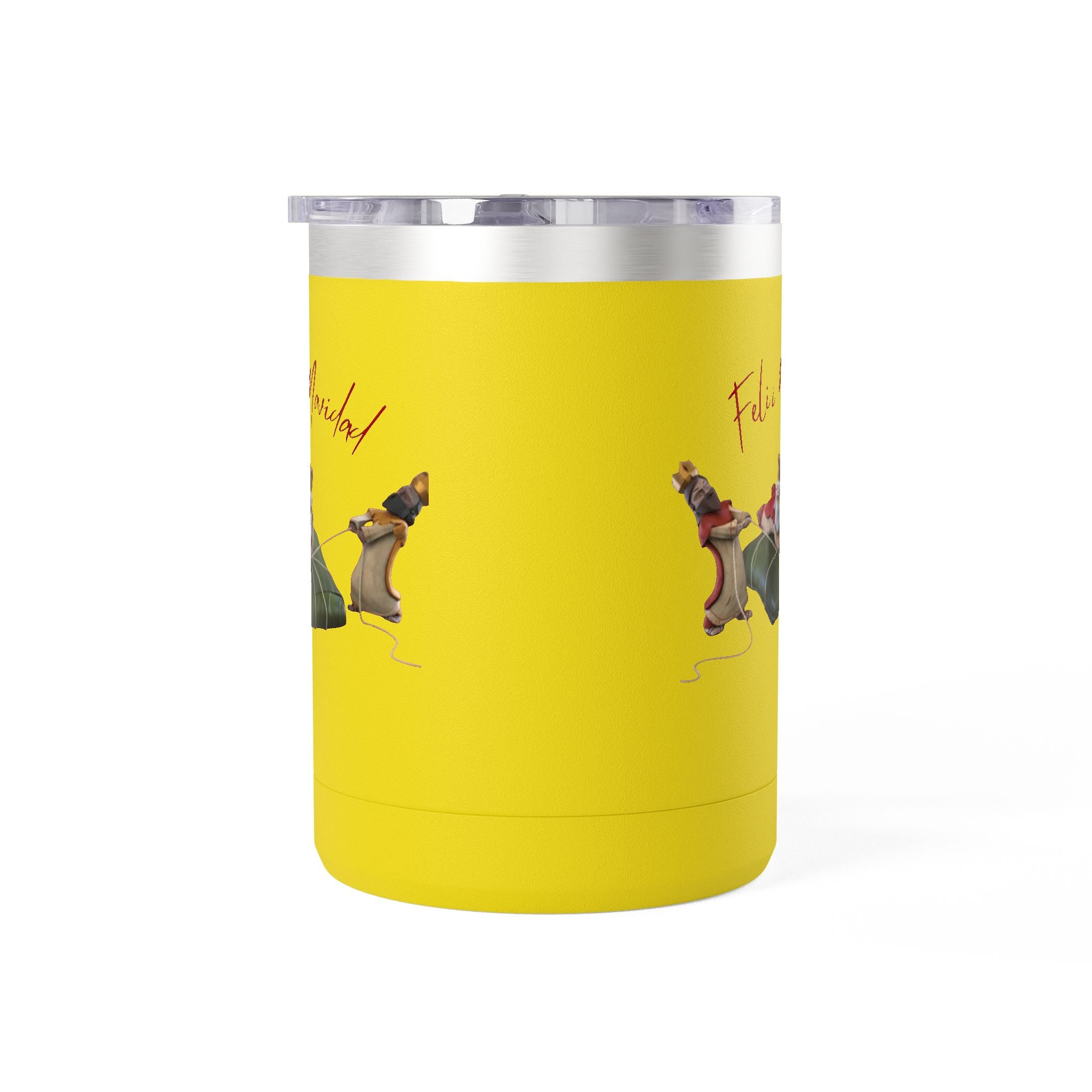3 KINGS Holiday Travel Tumbler — 'Feliz Navidad' Dachshund Santa Design Coffee Cup for Fun Celebrations