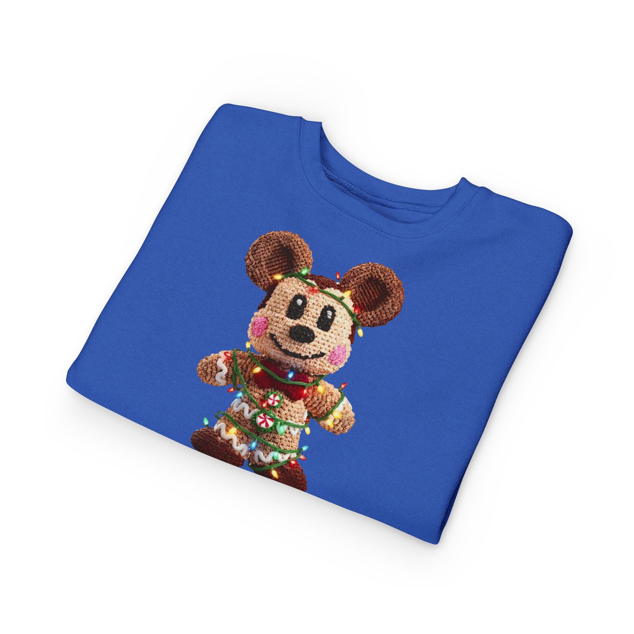Holiday Plush Bear Toddler Sweatshirt  Festive Lights & Wreath Design
