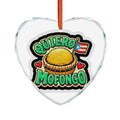 Crystal Heart Ornament — “Quiero Mofongo” Puerto Rican Food Holiday Decor
