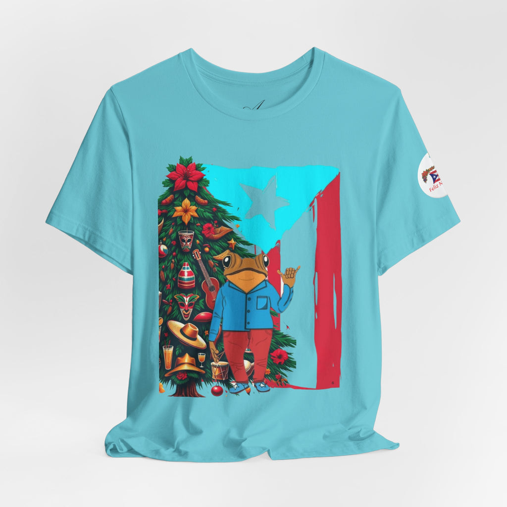 Puerto Rico Holiday T-Shirt  Coquí by Christmas Tree Graphic Puerto Rico’s Navidades