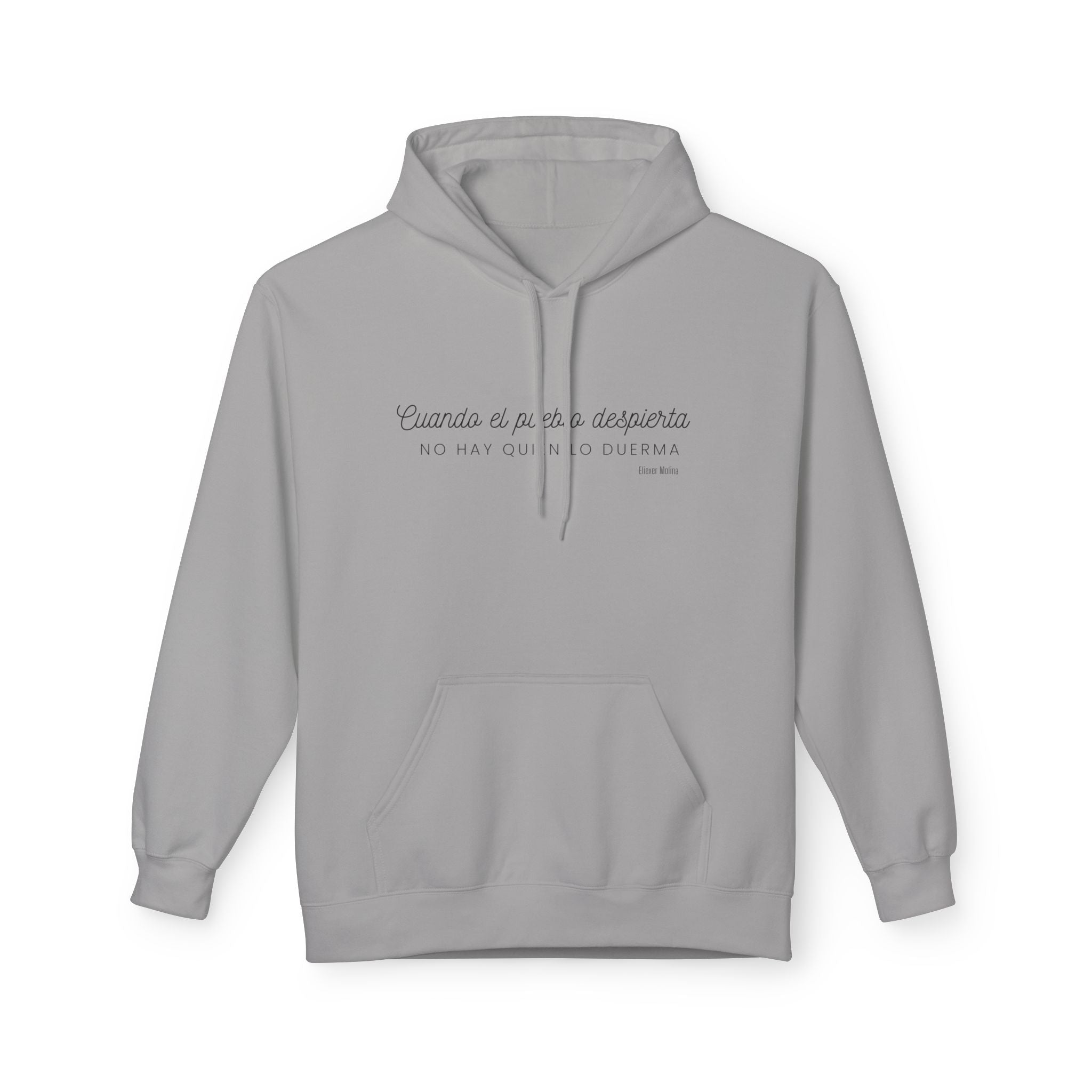 White Hoodie - "Caminas a pa'la desporta" Minimal Script Pullover
