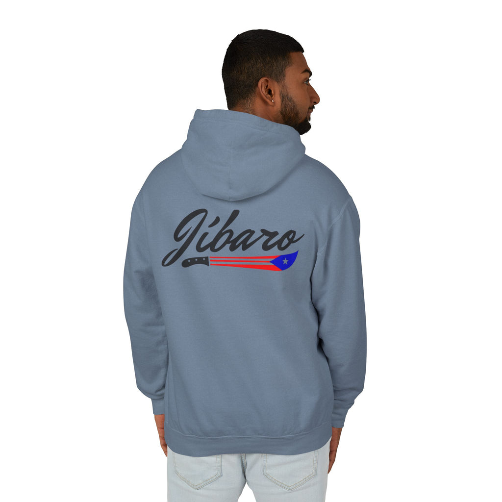 Puerto Rico Heart Flag Hoodie  "Jíbaro" Back Graphic