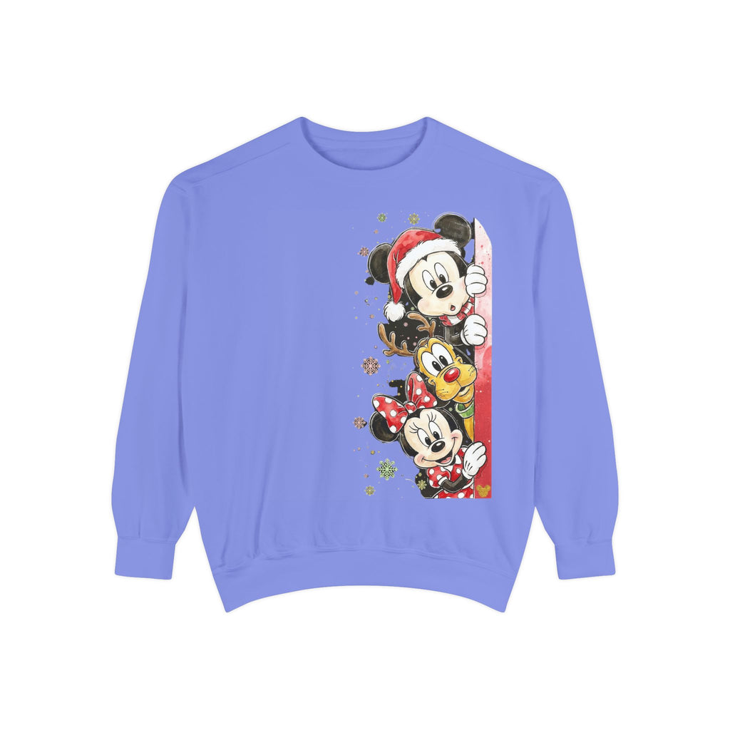 Christmas Disney Characters Sweatshirt  Mickey, Minnie & Pluto Holiday Crew Cartoon Christmas T-shirts and Sweaters