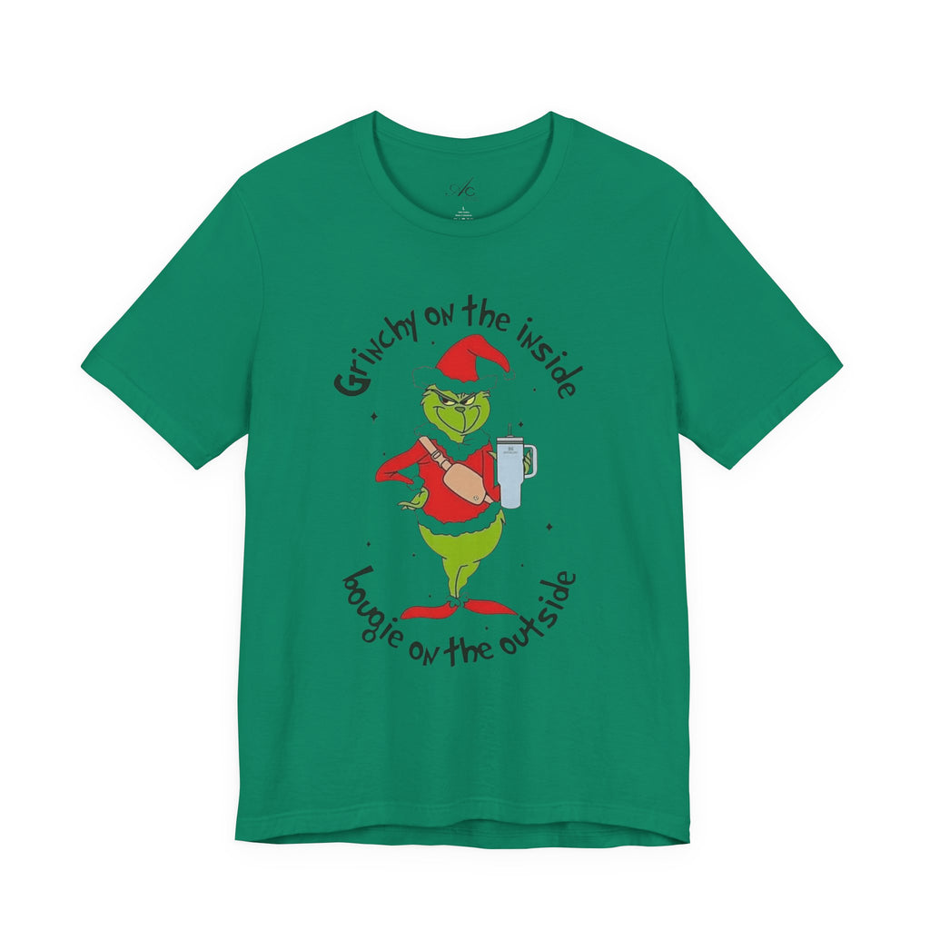 Grinch-Inspired Holiday Tee: 'Grinchy on the Inside, Boogie on the Outside'