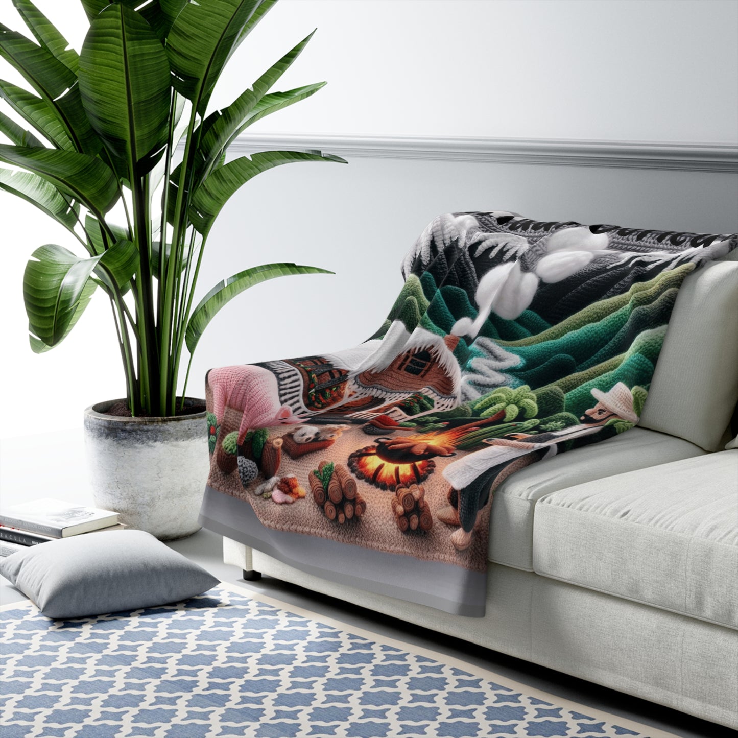 Sherpa Fleece Blanket - Puerto Rico Christmas Decor and Holiday Gift