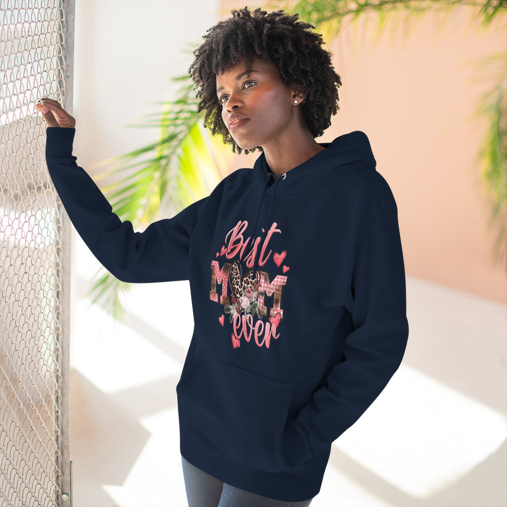 Best Mom Ever Hoodie  Leopard Heart Mother's Day Pullover