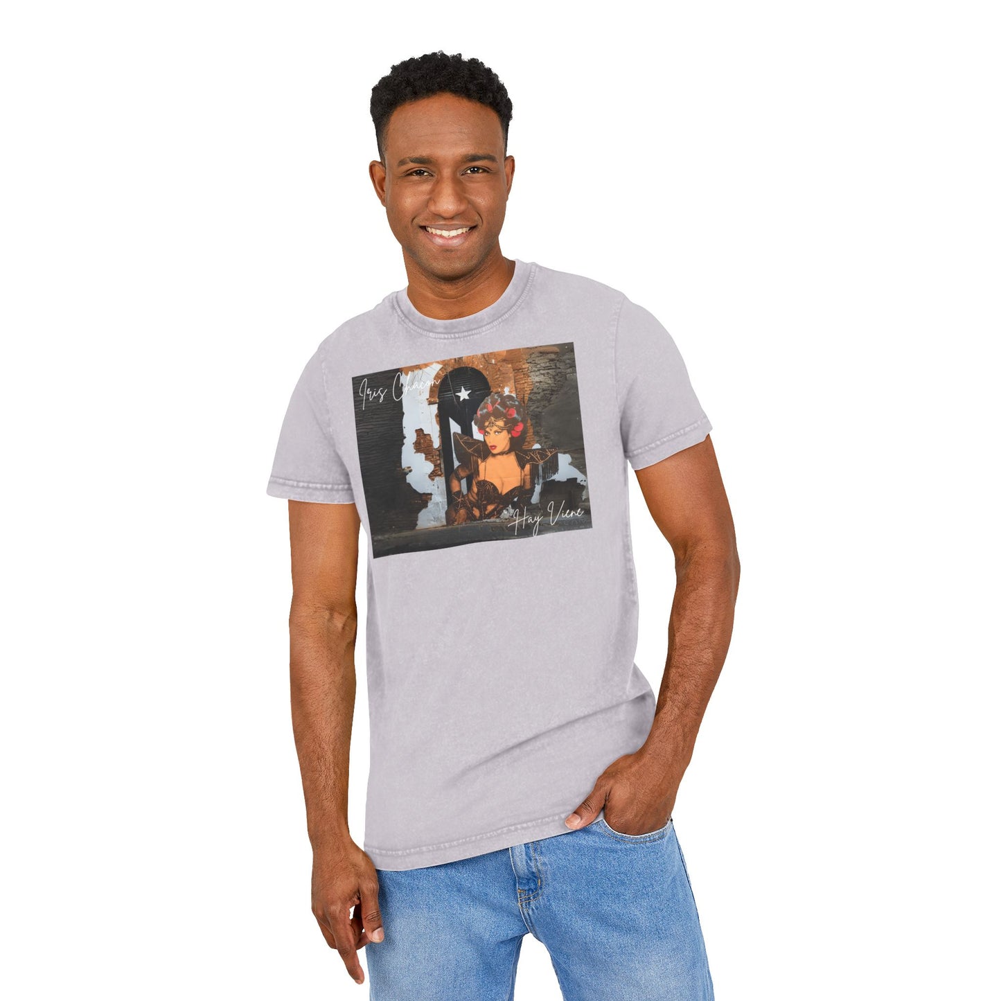 Iris Chacon Puerto Rico Acid Washed Graphic Tee, Vintage Style T-Shirt, Casual Summer Wear, Unique Gift for Her, Stylish Everyday Top