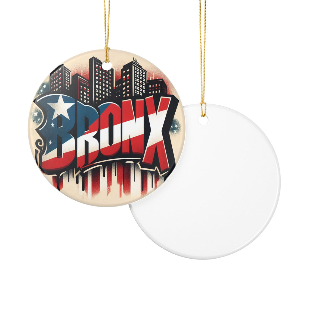 Bronx Skyline Ceramic Ornament New Yorican Boricua Proud Glass Ornament  Puerto Rican NYC Pride Decor