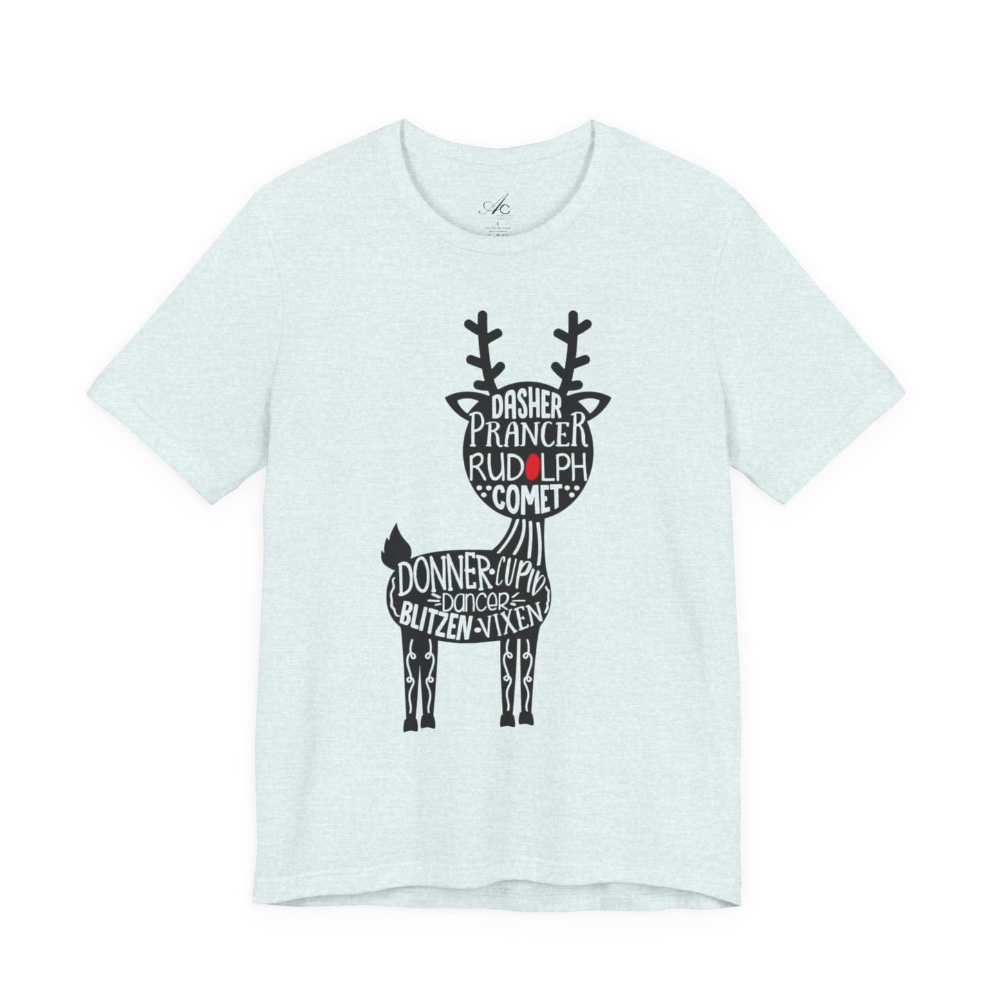 Christmas Reindeer Graphic Tee - Unisex Jersey Short Sleeve Shirt