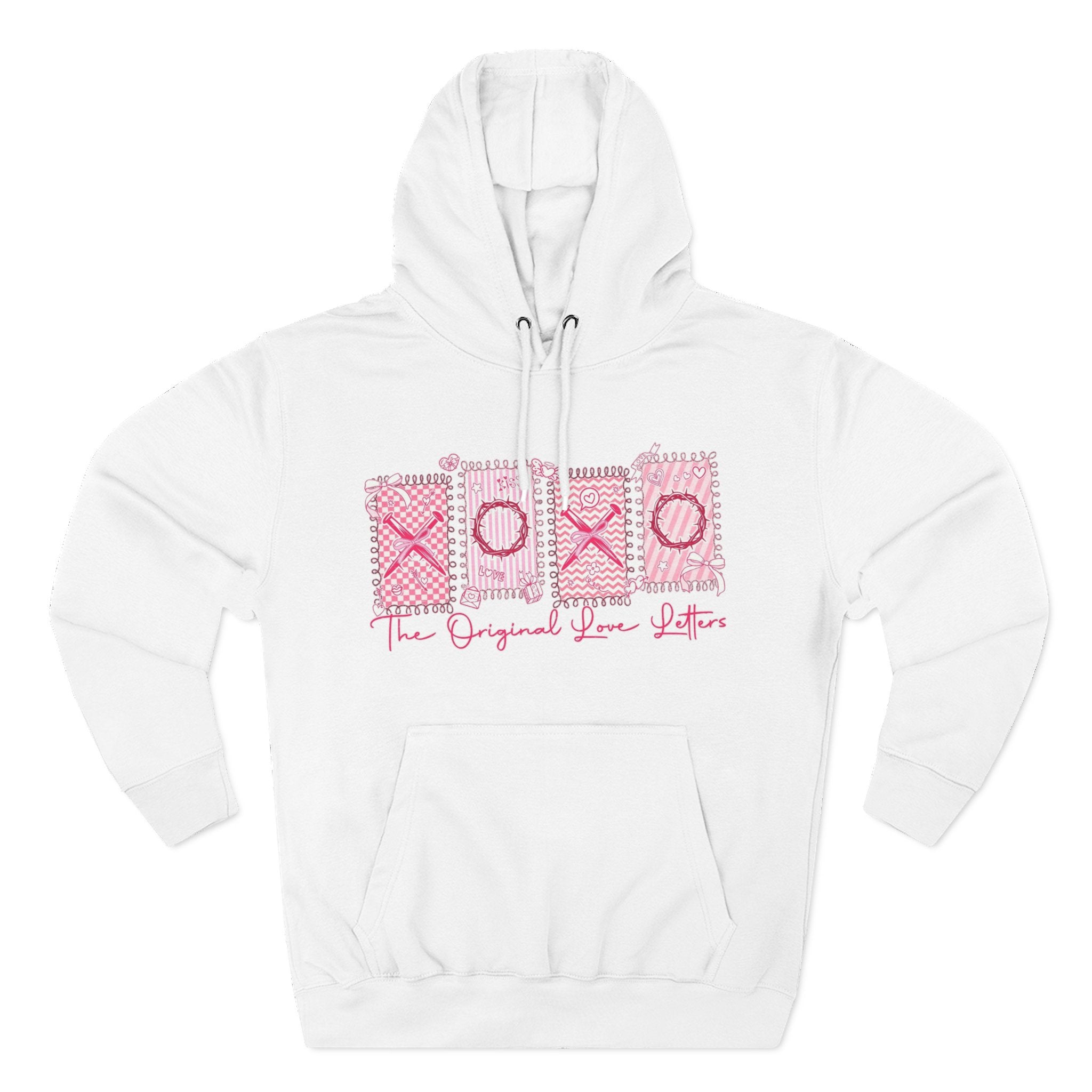Hoodie  Pink XOXO Three Panel Love Letters Fleece Hoodie