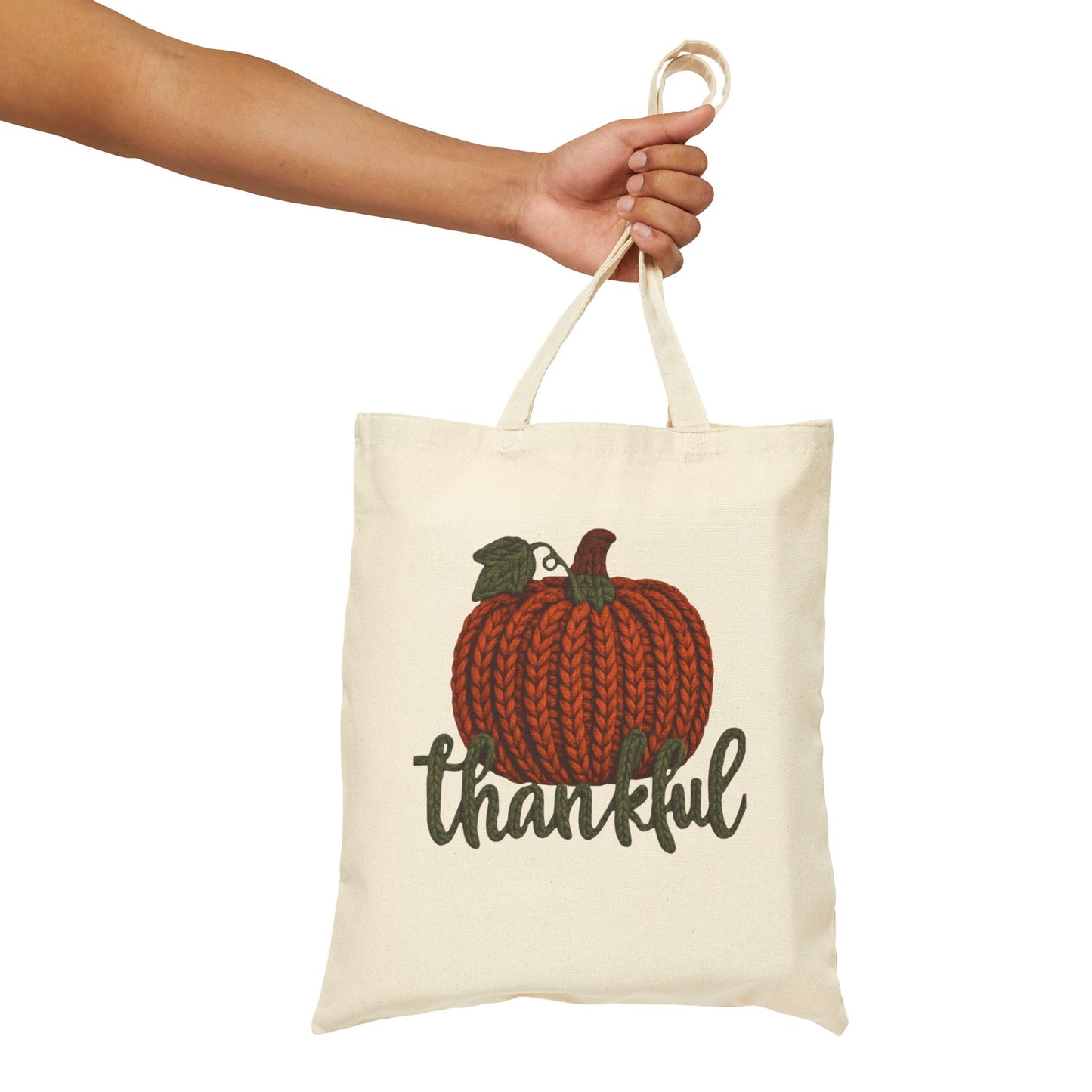 Thankful Pumpkin Tote Bag Christmas Tote Bag  Festive Holiday Design