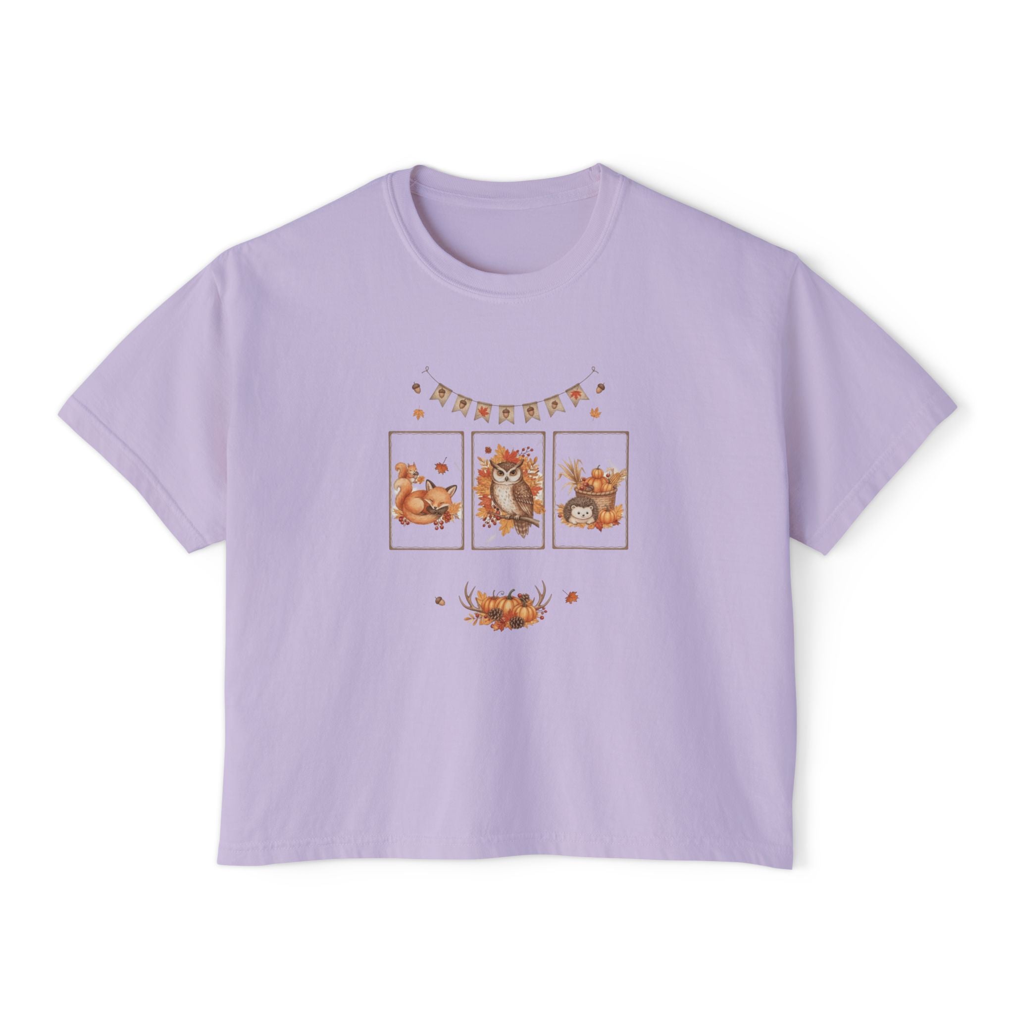 Autumn Vibes Women's Boxy Tee - Cozy Seasonal Apparel, Perfect for Fall Celebrations, Casual Style, Gift for Her, Cute Graphic Top