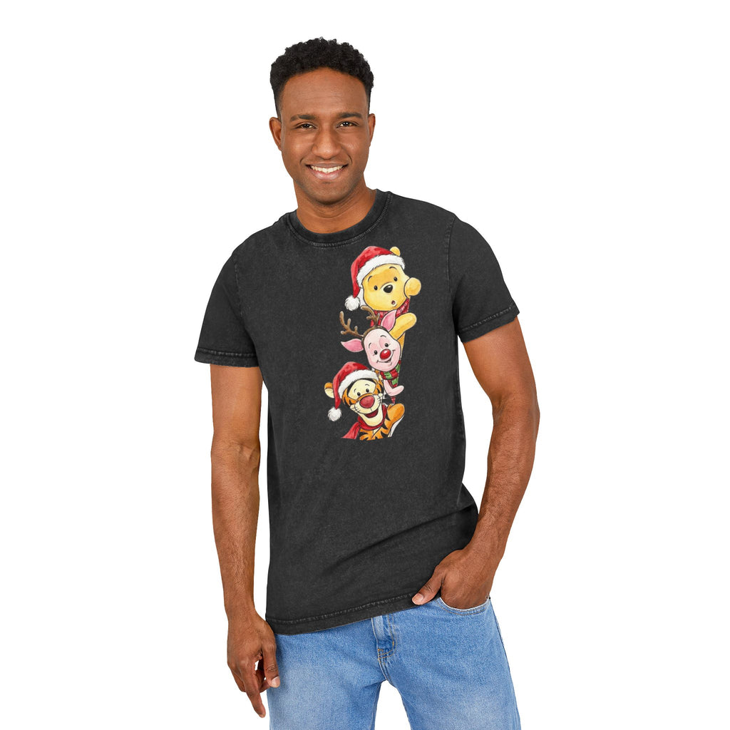 Christmas Character Stack Acid-Wash  Tee Cartoon Christmas T-shirts and Sweaters,