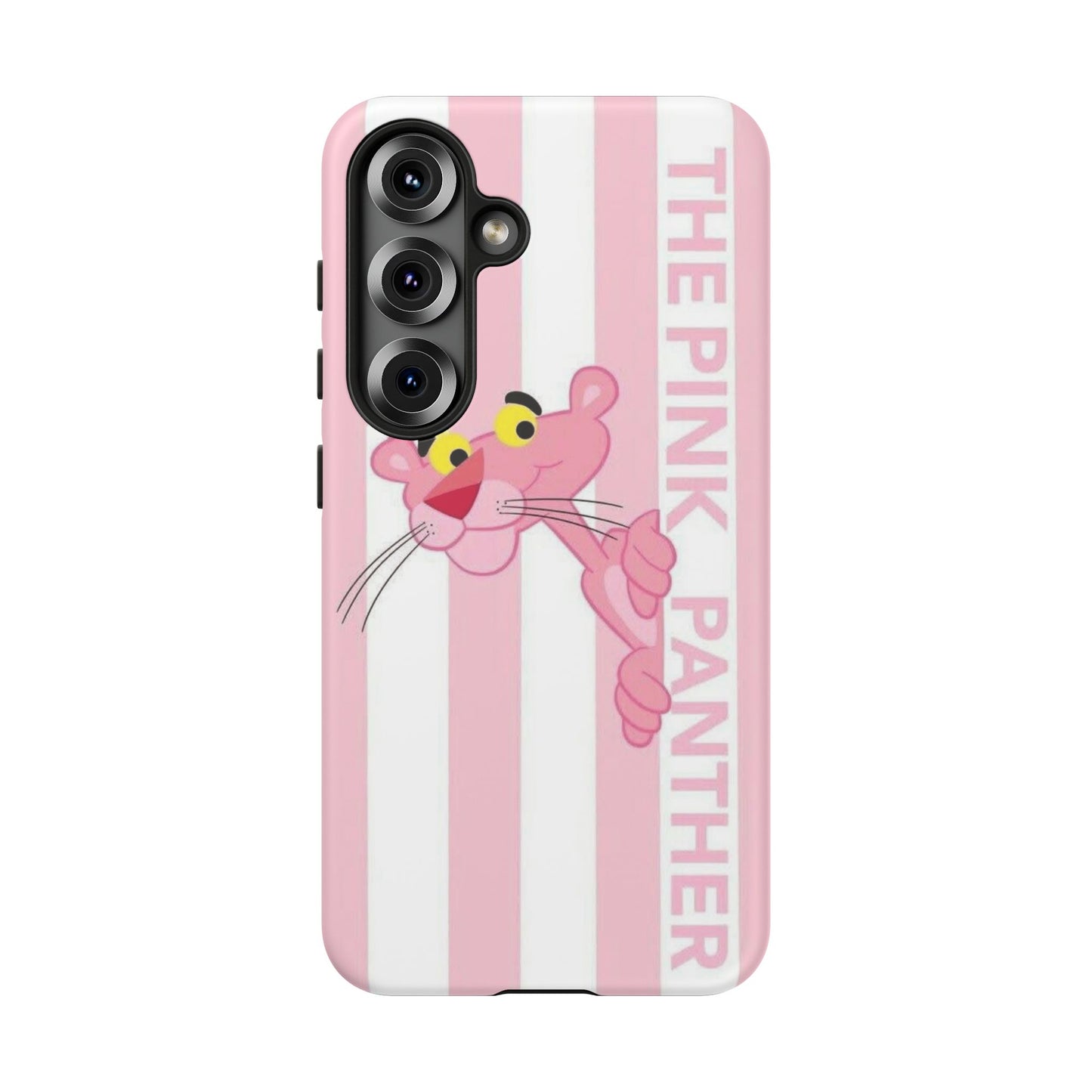 Pink Panther Tough Case Retro Striped Phone Case with "The Pink Panther" Design