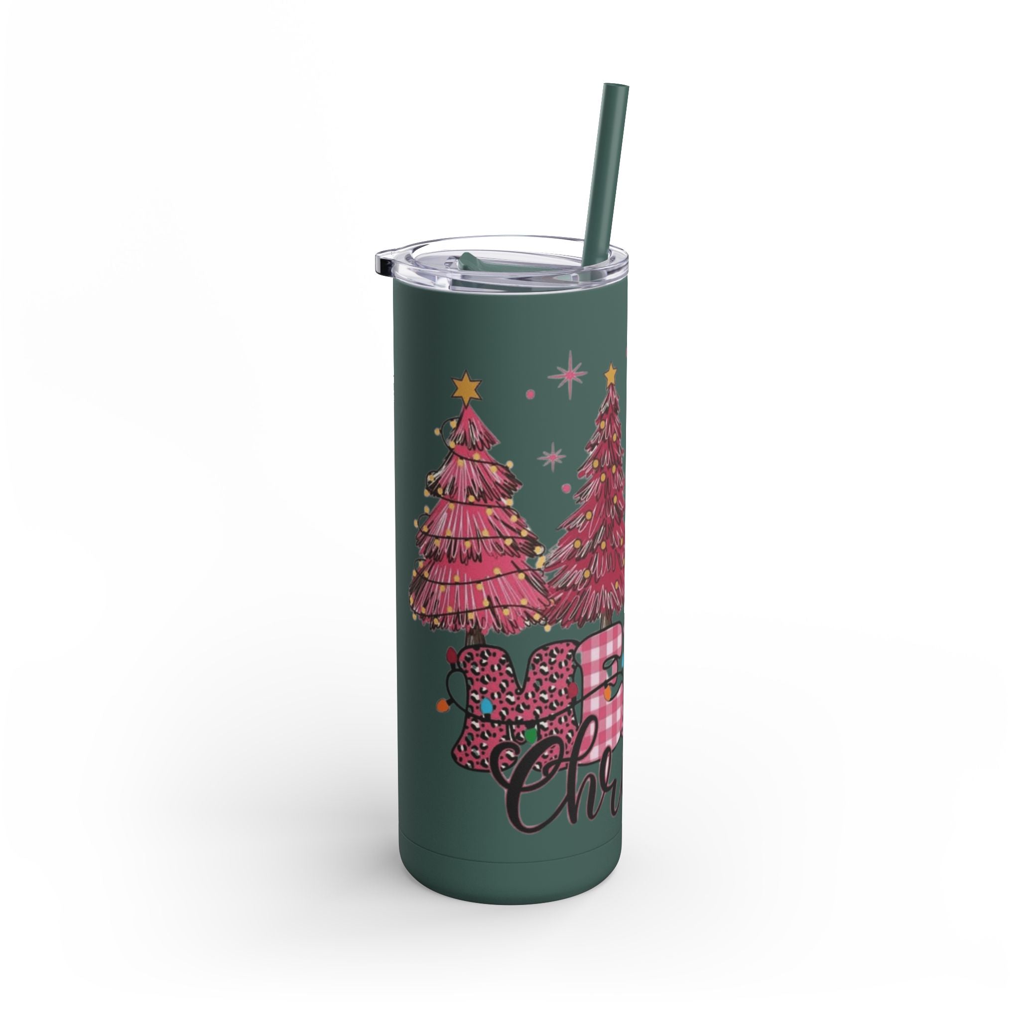 Christmas Tree Tumbler - 20oz Skinny Matte Drinkware Christmas gift mug
