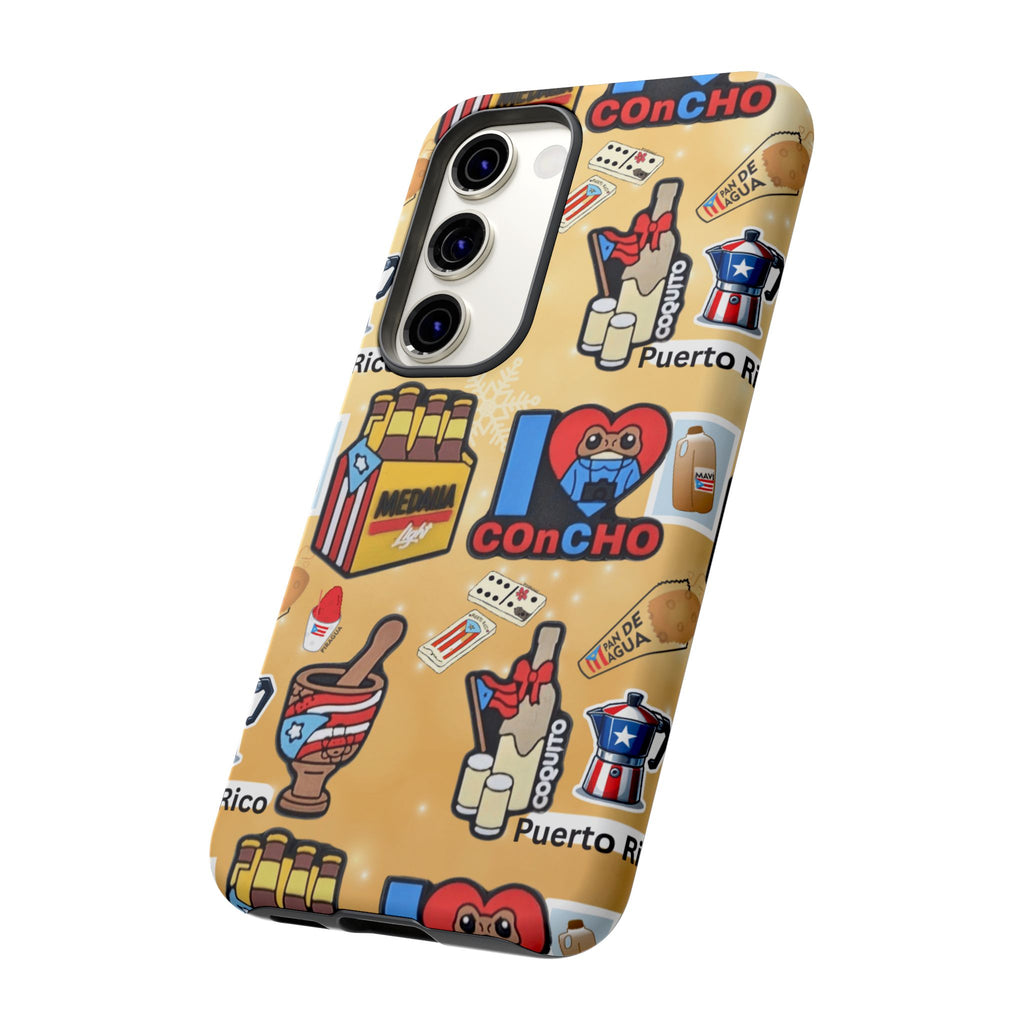 Puerto Rico Sticker Collage Tough Case  ‘I  Concho’ Pattern Phone Case