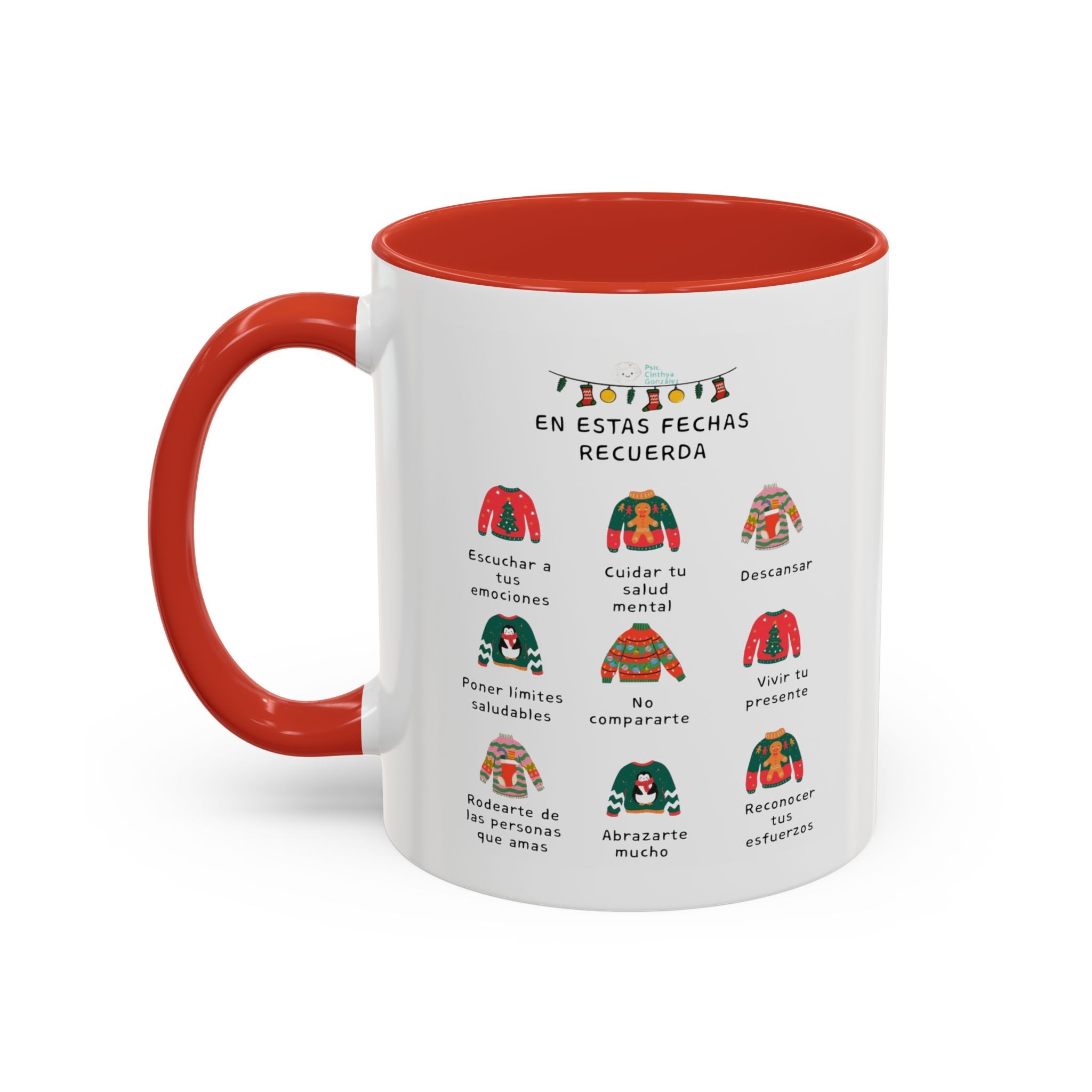 Coffee Mug — 'En Estas Fechas Recuerda' Holiday Sweater Reminder Accent Mug (11/15oz)