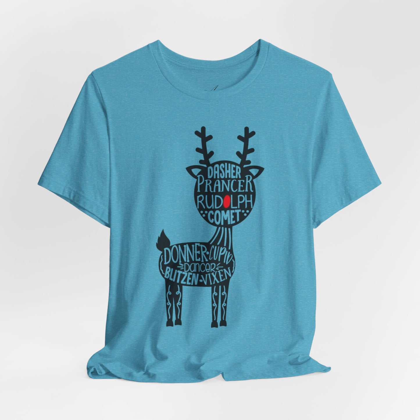 Christmas Reindeer Graphic Tee - Unisex Jersey Short Sleeve Shirt