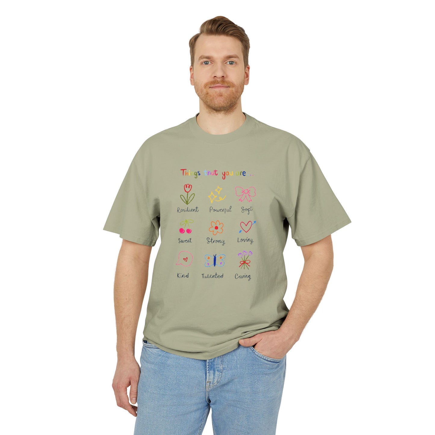✨ Let your outfit reflect your inner peace. Unisex Heavy Faded Tee with Whimsical Floral Design, Cute Gift, Casual Wear, Spring Style, Everyday Comfort