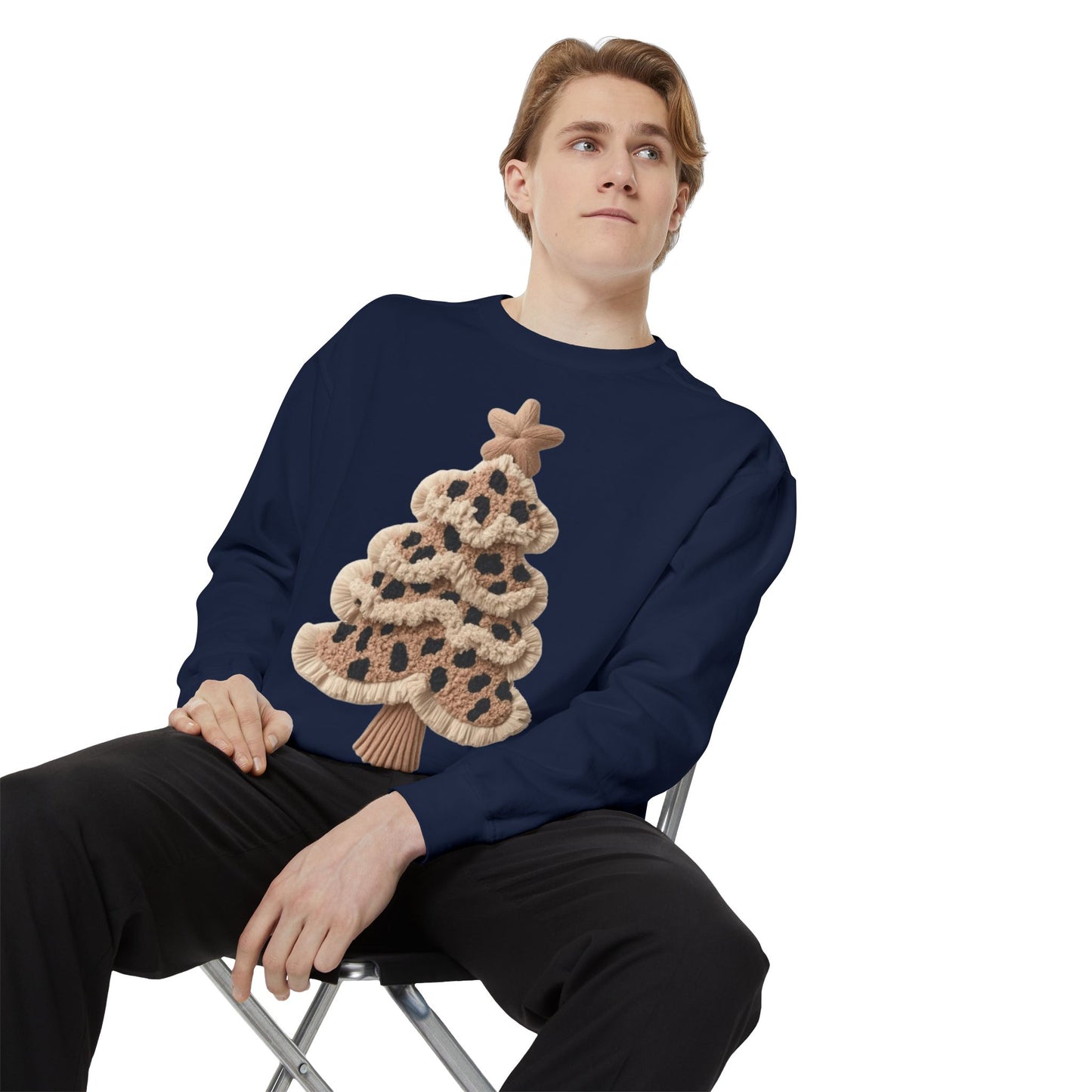 Leopard Knit Christmas Tree Sweatshirt unique festive designs and joyful