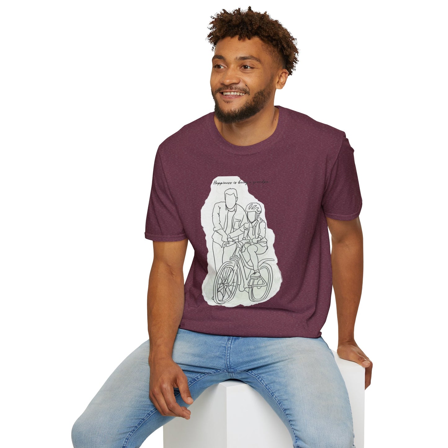 Happiness in Simplicity T-Shirt, Unisex Softstyle Tee, Casual Wear, Gift for Cyclists, Inspirational Quote Shirt, Summer Fashion
