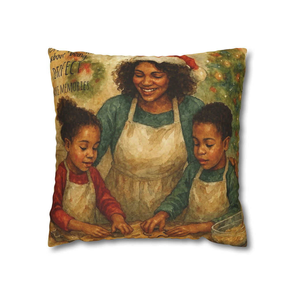 Holiday Baking Family Pillowcase — Square Decorative Throw Pillow