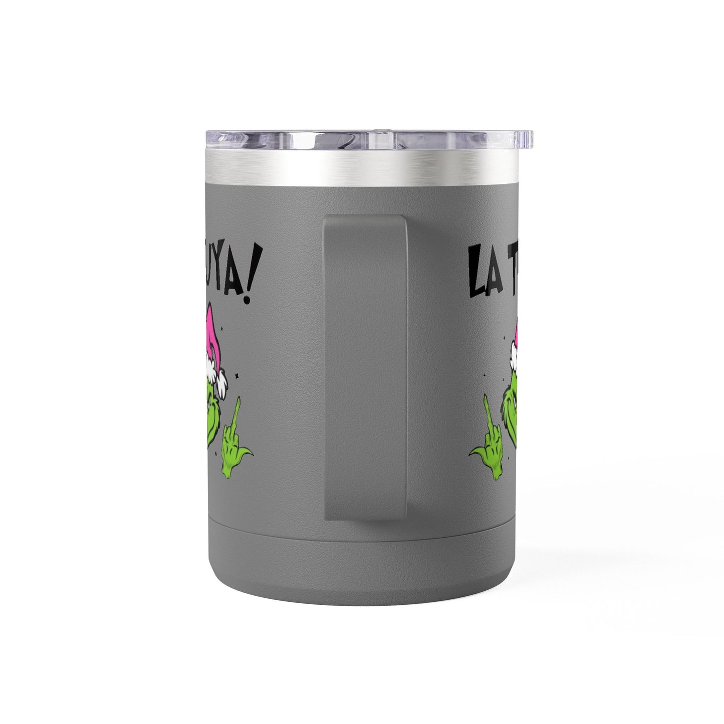 Holiday Grinch Coffee Mug Tumbler - 15oz Vaso / Taza de Acero Inoxidable – Diseño Navideño