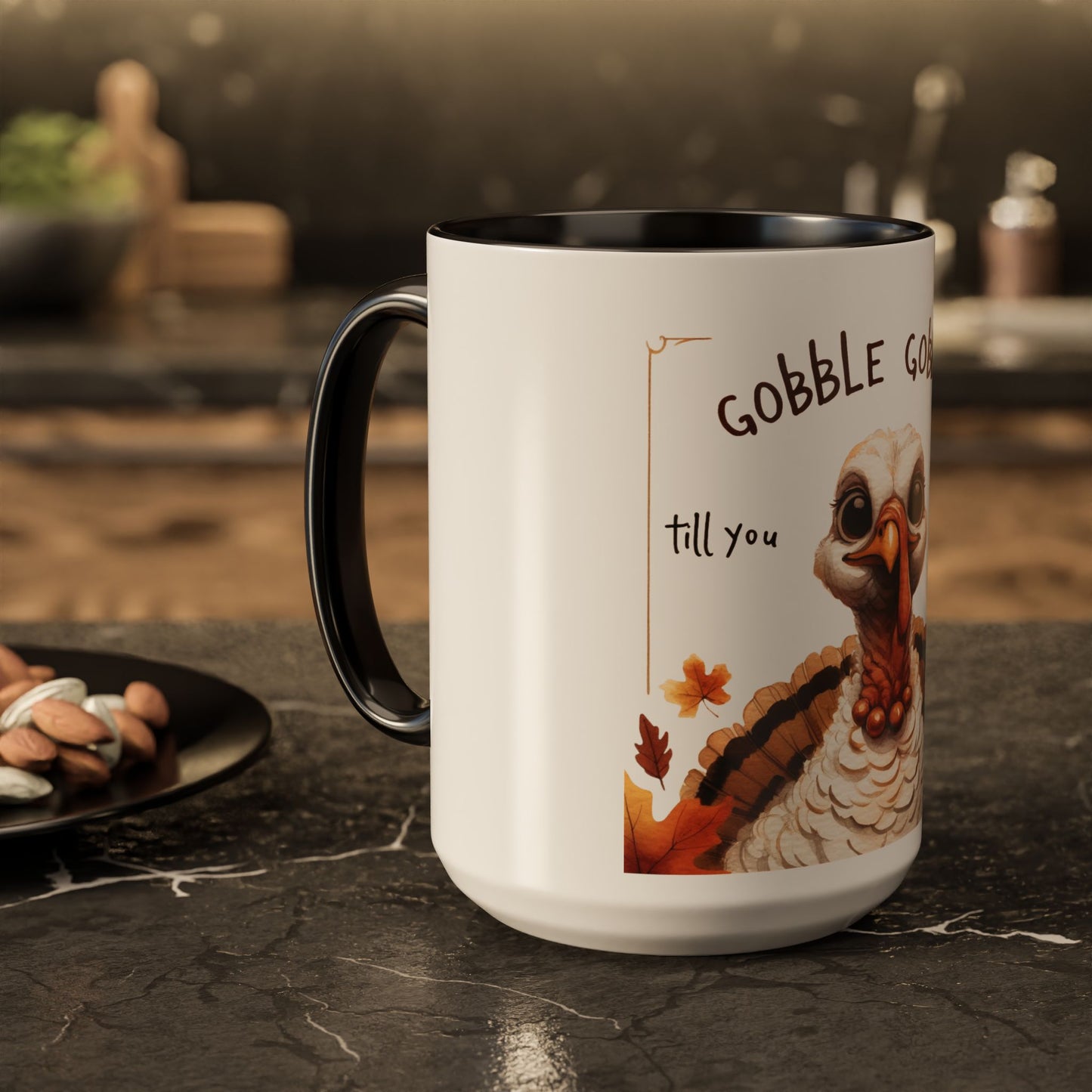 Mix cozy, aesthetic, and autumn-inspired sayings 🍁 Whimsical Thanksgiving Mug - Gobble Gobble Design
