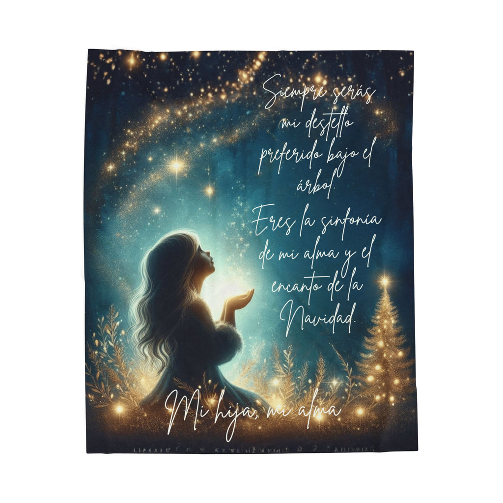 Christmas Velveteen Plush Blanket "Eres la sinfonía de mi alma" Holiday Throw