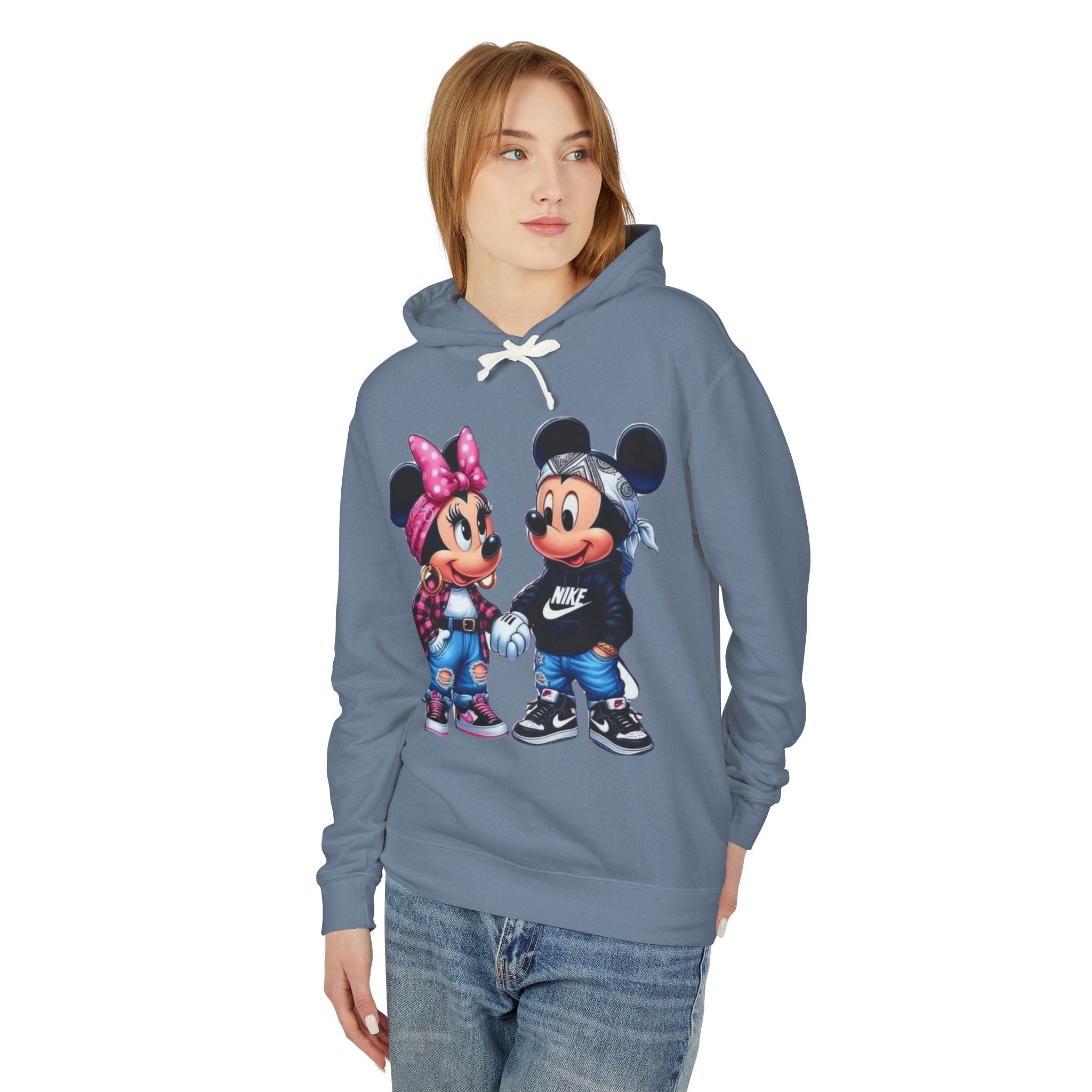Valentine Cartoon Couple Hoodie  Cute Mickey & Minnie Style Graphic