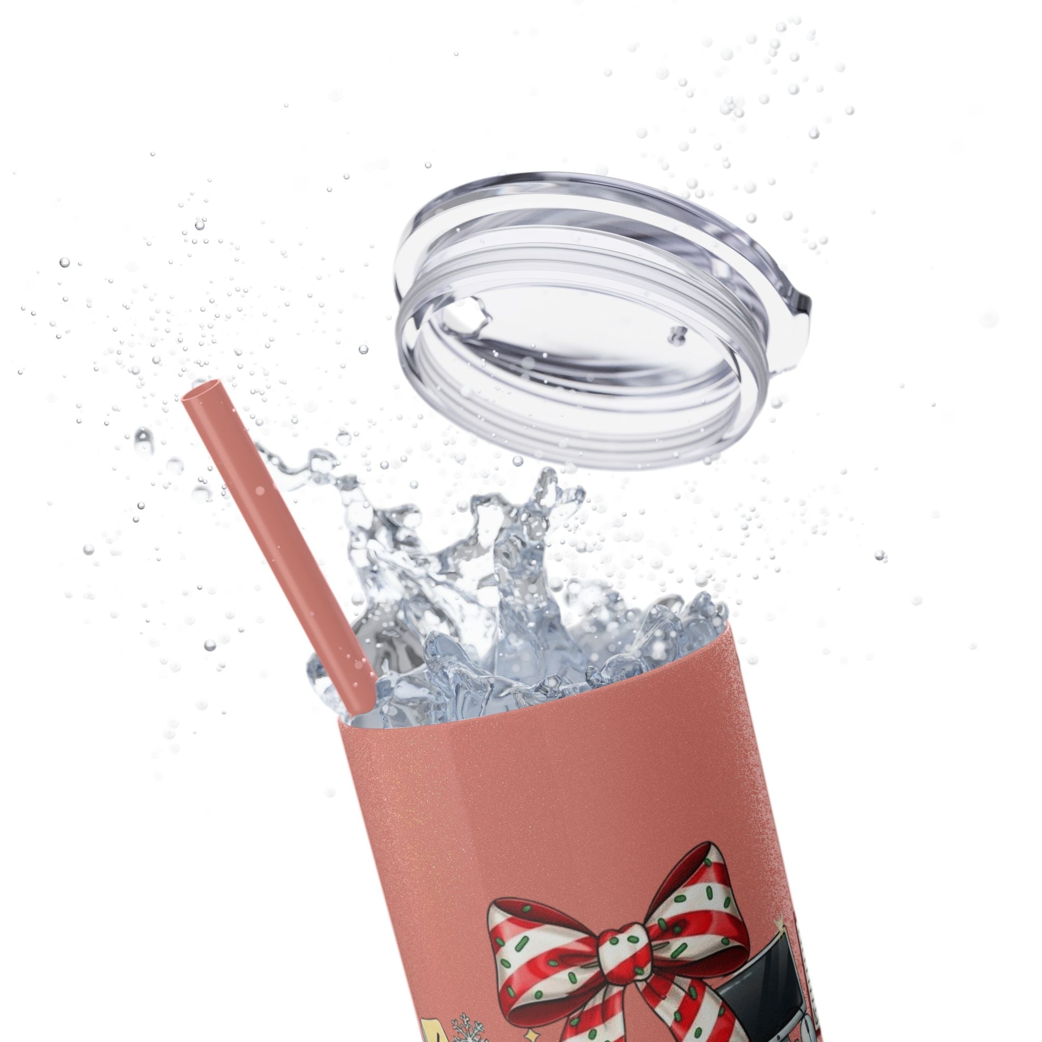 Christmas mug for the office team who keeps everything running smoothly. Candy Cane Christmas Office Secret Santa Design, 20oz with Straw