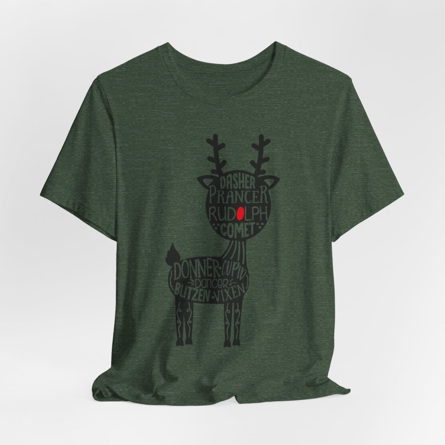 Christmas Reindeer Graphic Tee - Unisex Jersey Short Sleeve Shirt