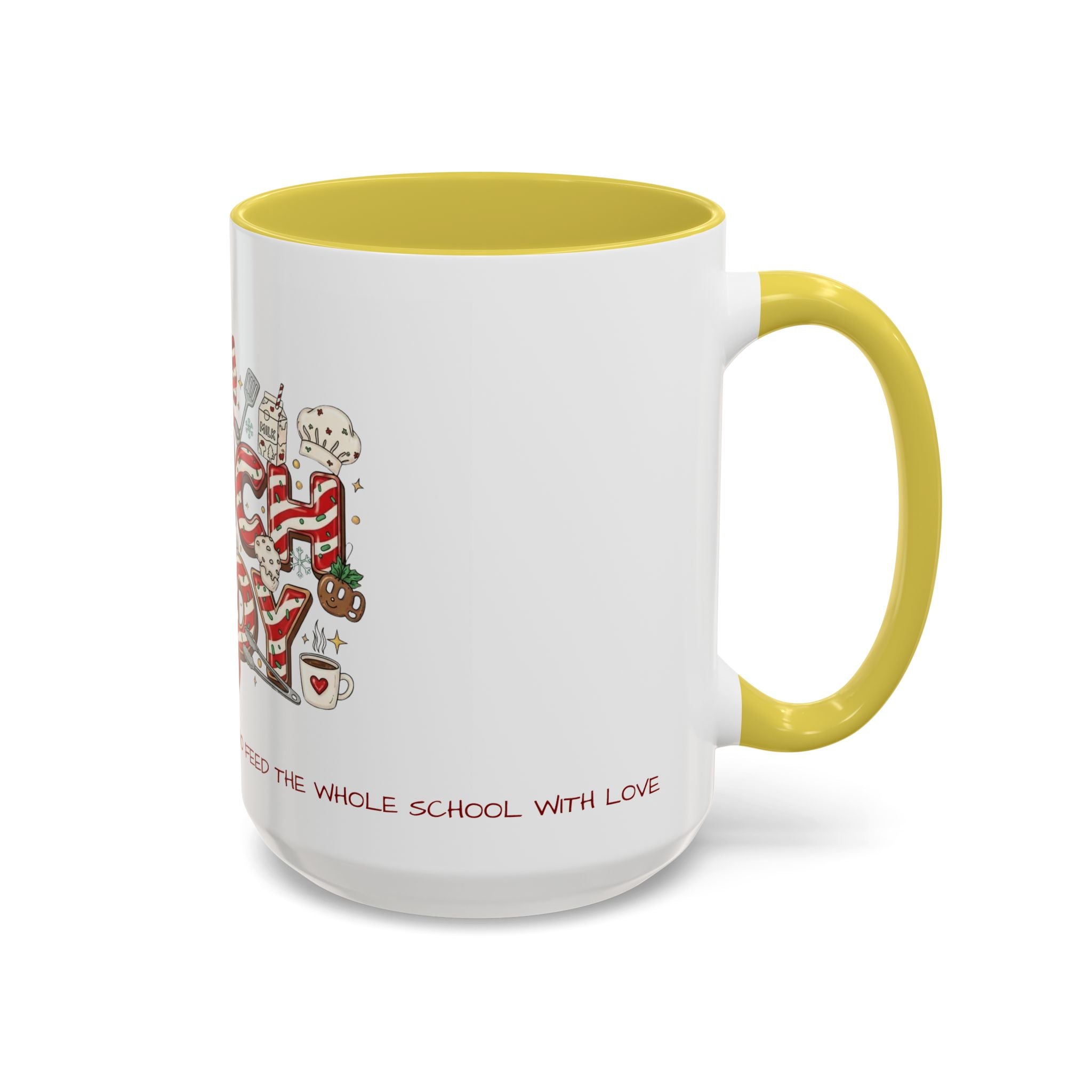 Lunch Lady Mug "Cafeteria Hero Who Feeds the Whole School With Love" | 11oz/15oz Gift  School Staff Christmas Mug Collection