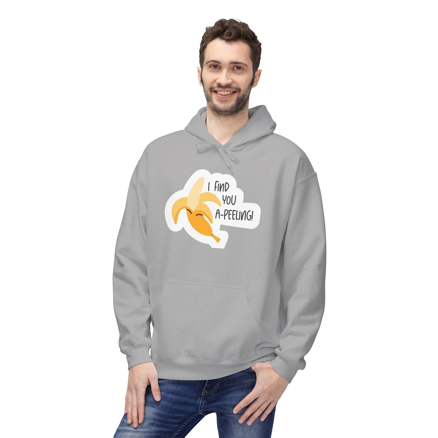 Peeling Banana Hoodie  "I Found You (Peeling)" Cute Fruit Pun Pullover